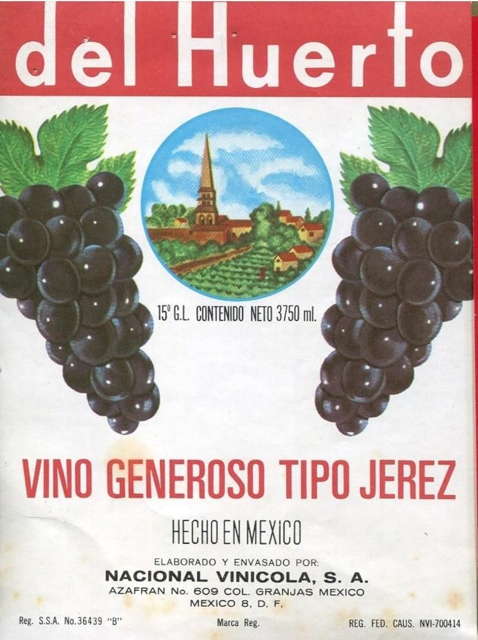 Etiqueta mexicana de un falso jerez.