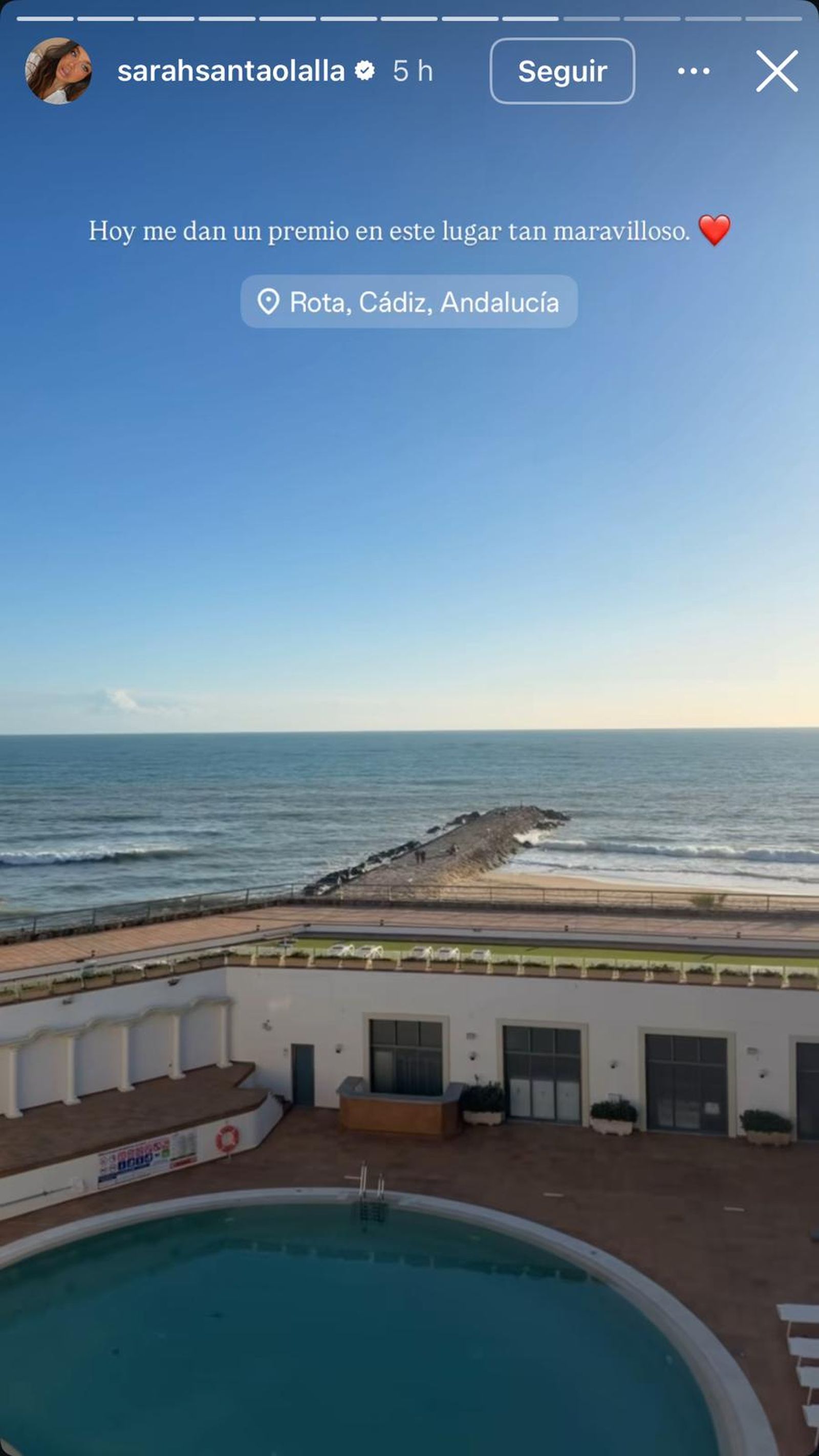 Story subida por Sara Santaolalla desde Hotel Duque de Nágera, en Rota.