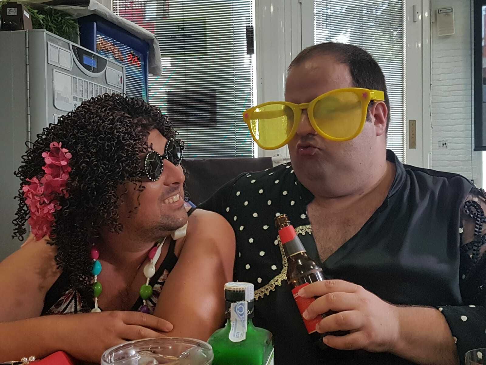 Carlos Fernández y Jesús Amat durante la grabación del videoclip.