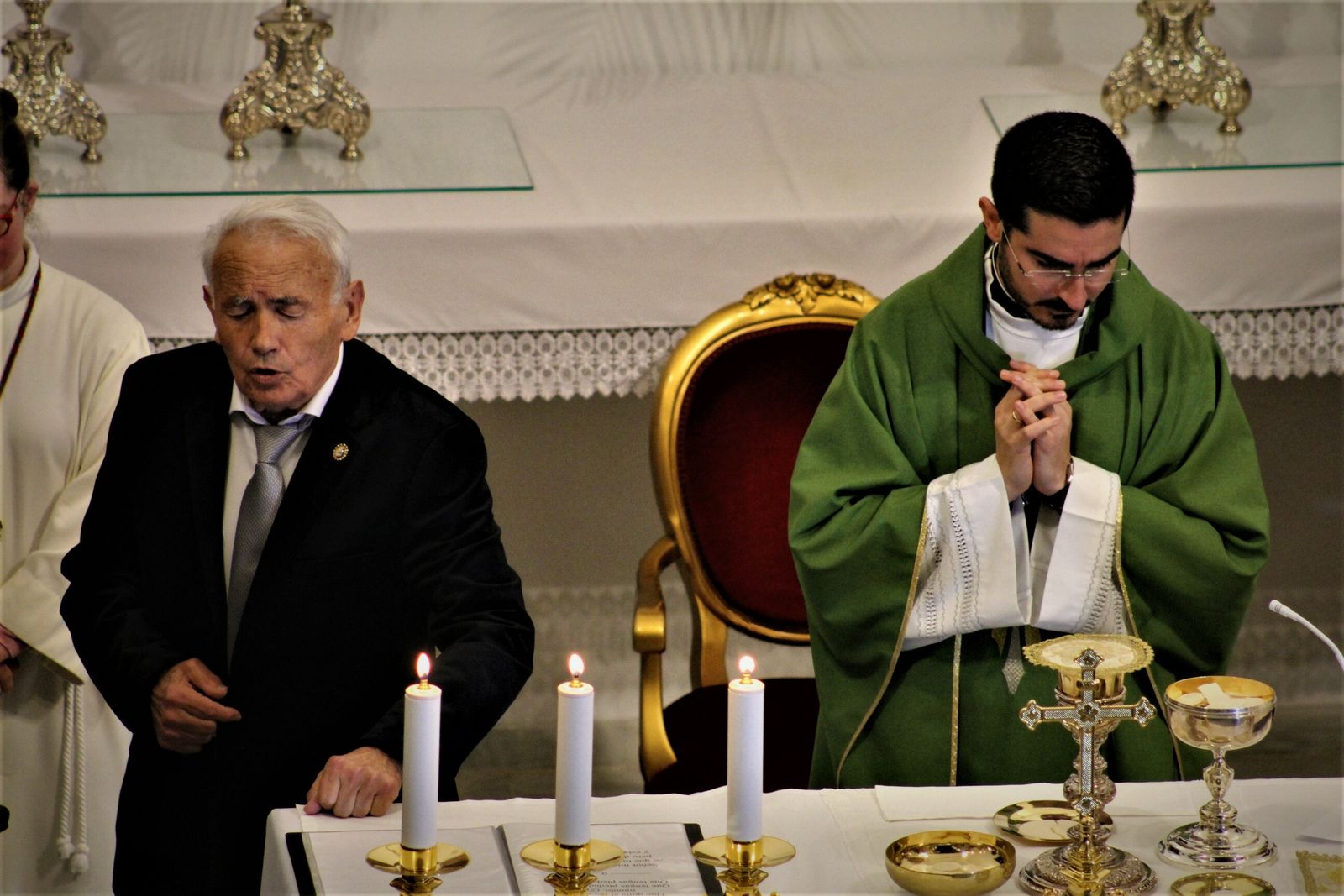 Rufino de Paterna, ayer durante la misa flamenca.
