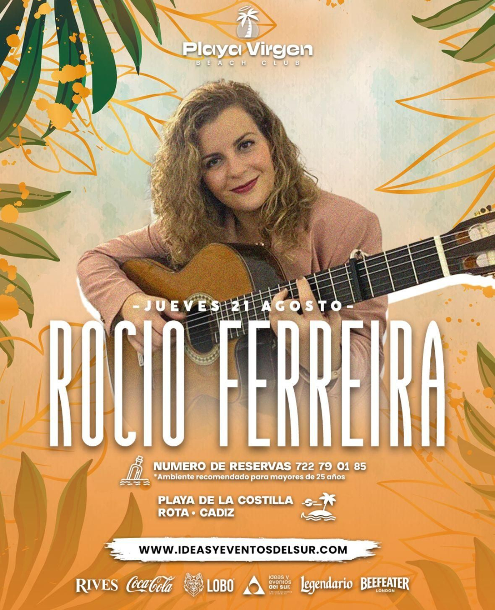 Rocío Ferreira, en Playa Virgen Beach Club. Rota.