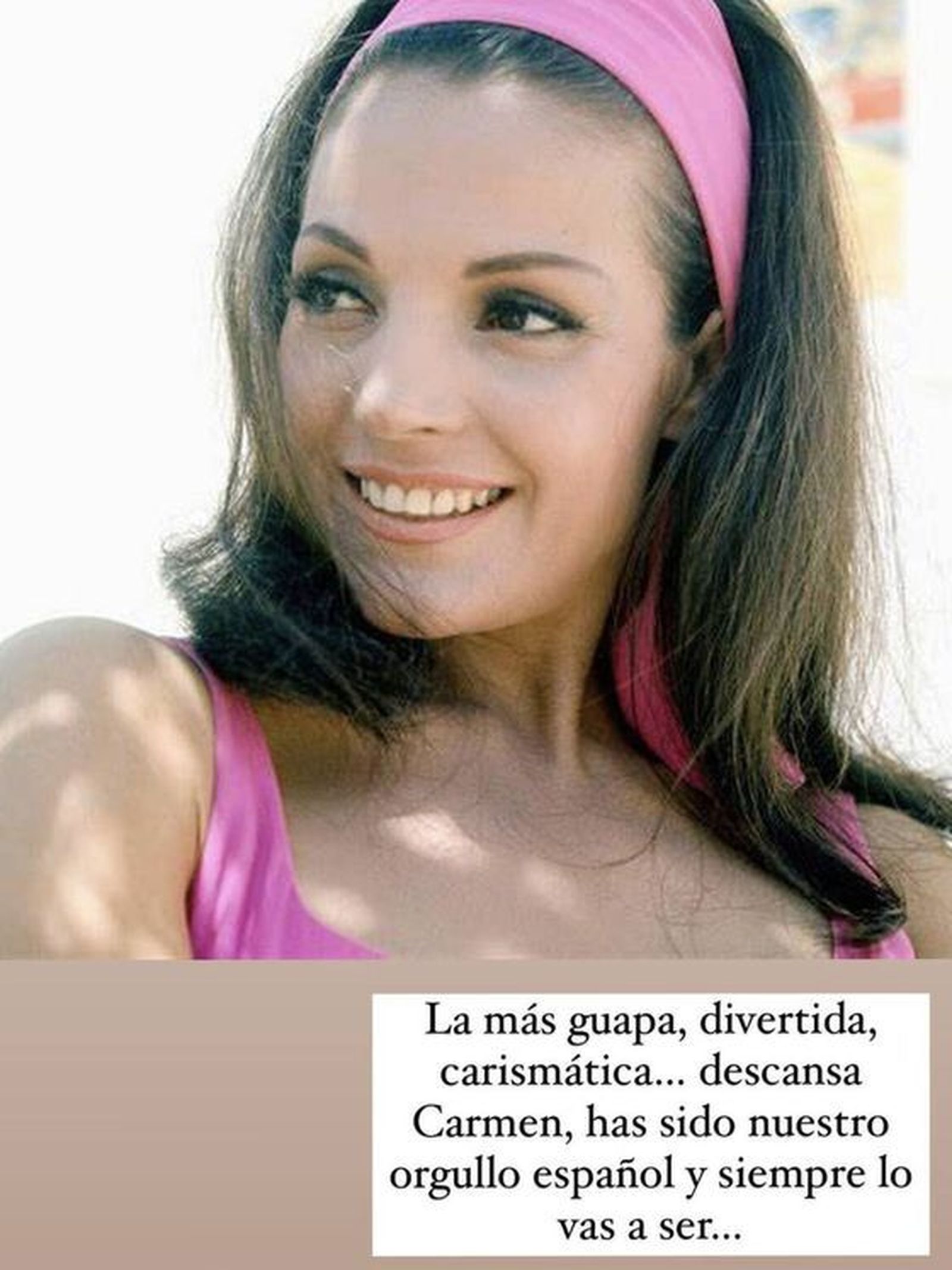 Mensaje de despedida de Eva González a Carmen Sevilla