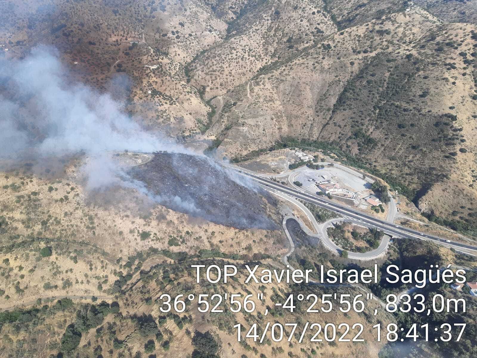 Incendio en los Montes de Málaga.