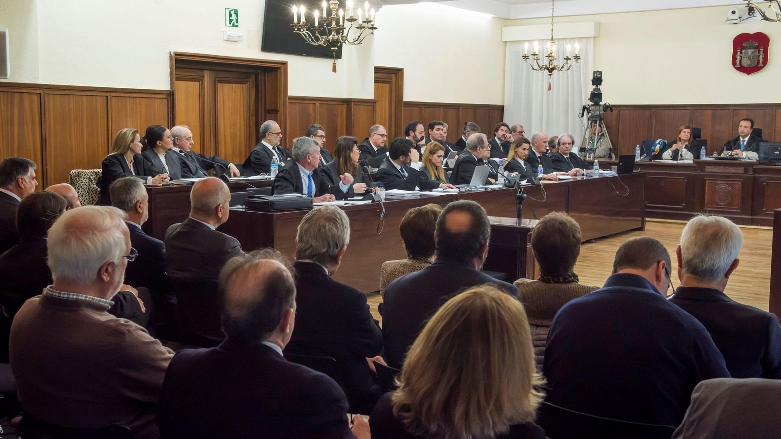 Una vista del juicio de los ERE, celebrado en la Audiencia de Sevilla en 2019.