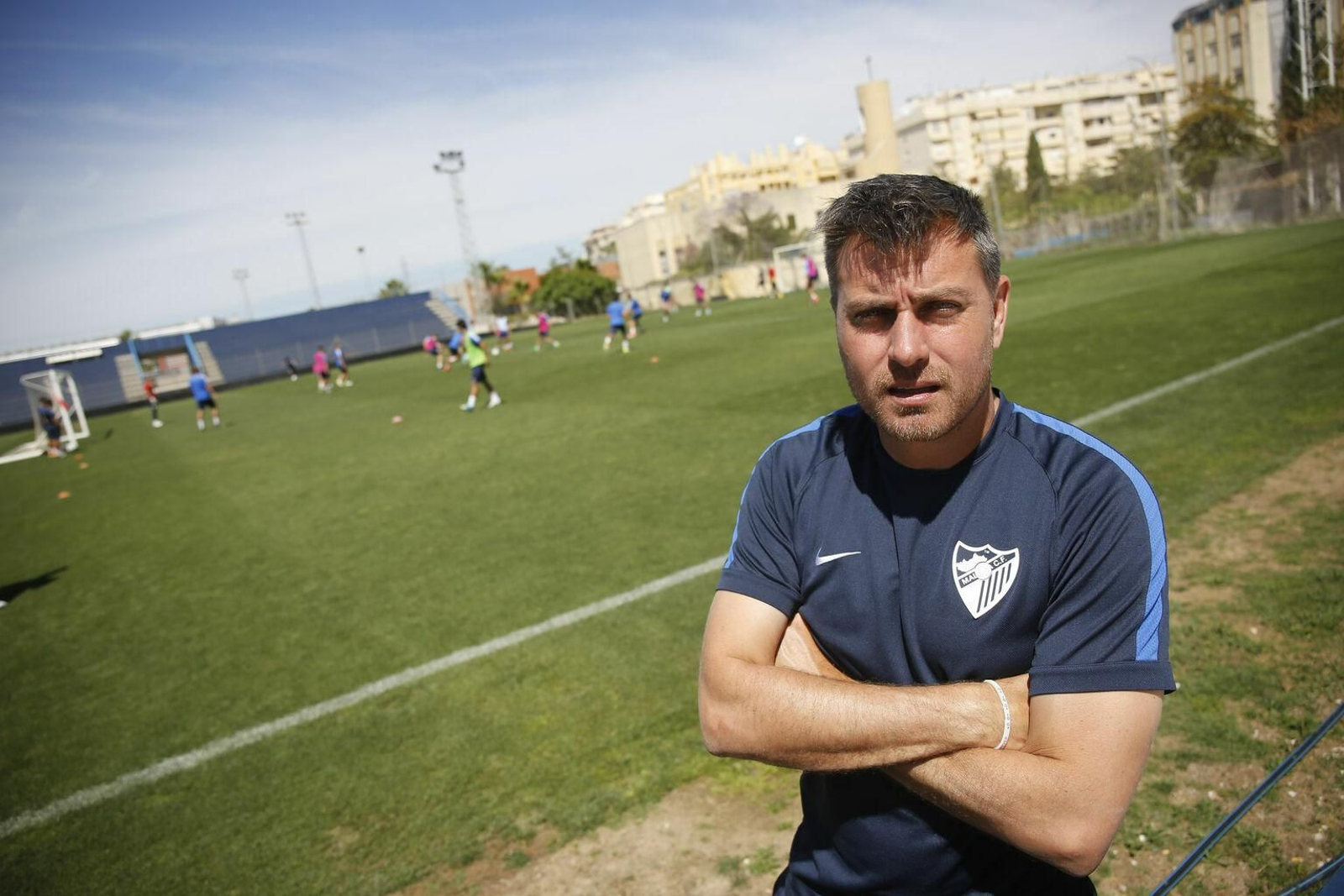 Manel Ruano, entrenador del Betis Deportivo, durante su etapa en Málaga