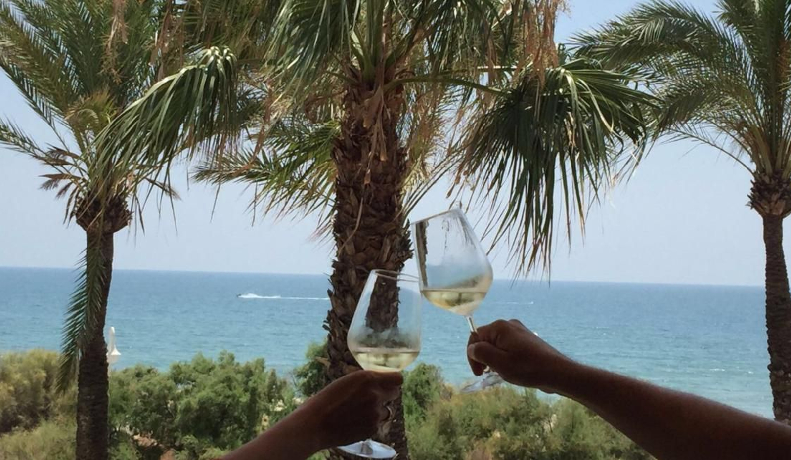 Brindis desde la terraza de Casa Machaquito en Islantilla