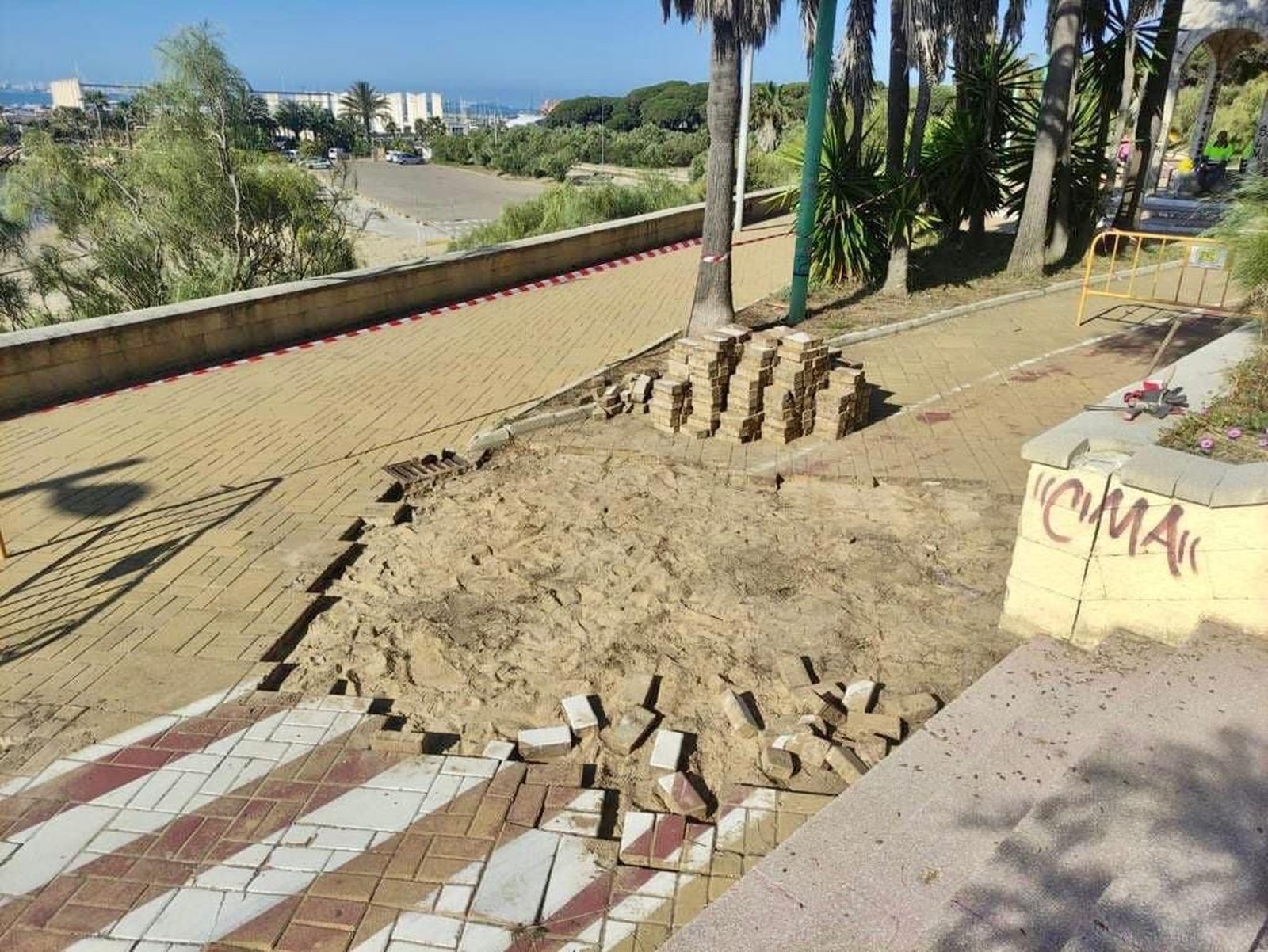 Una imagen de las obras en el Paseo del Aculadero.
