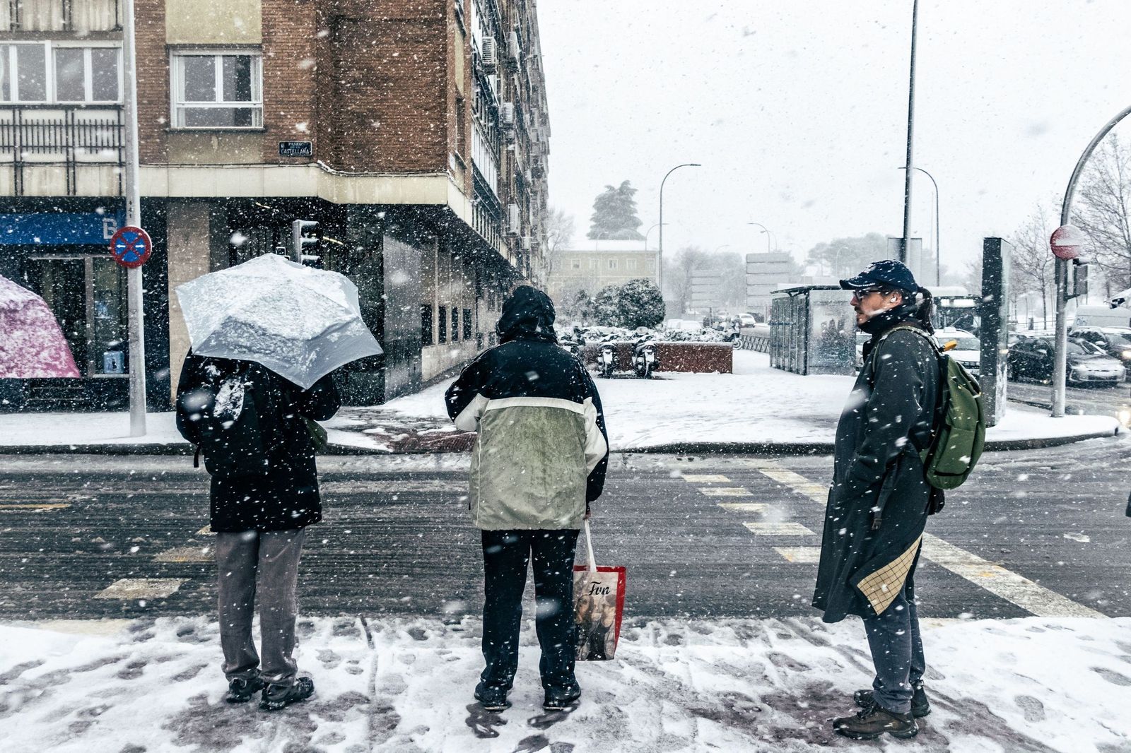 Imágenes de la nevada que ha dejado la borrasca Kristin en Madrid capital