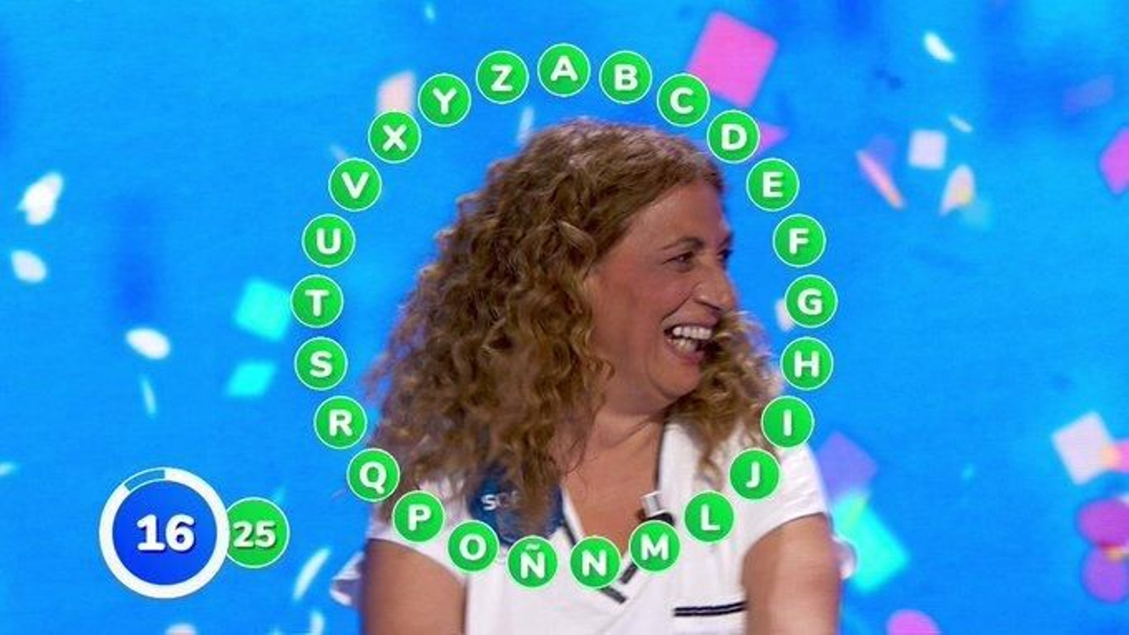 Sofía Álvarez al completar el rosco este lunes