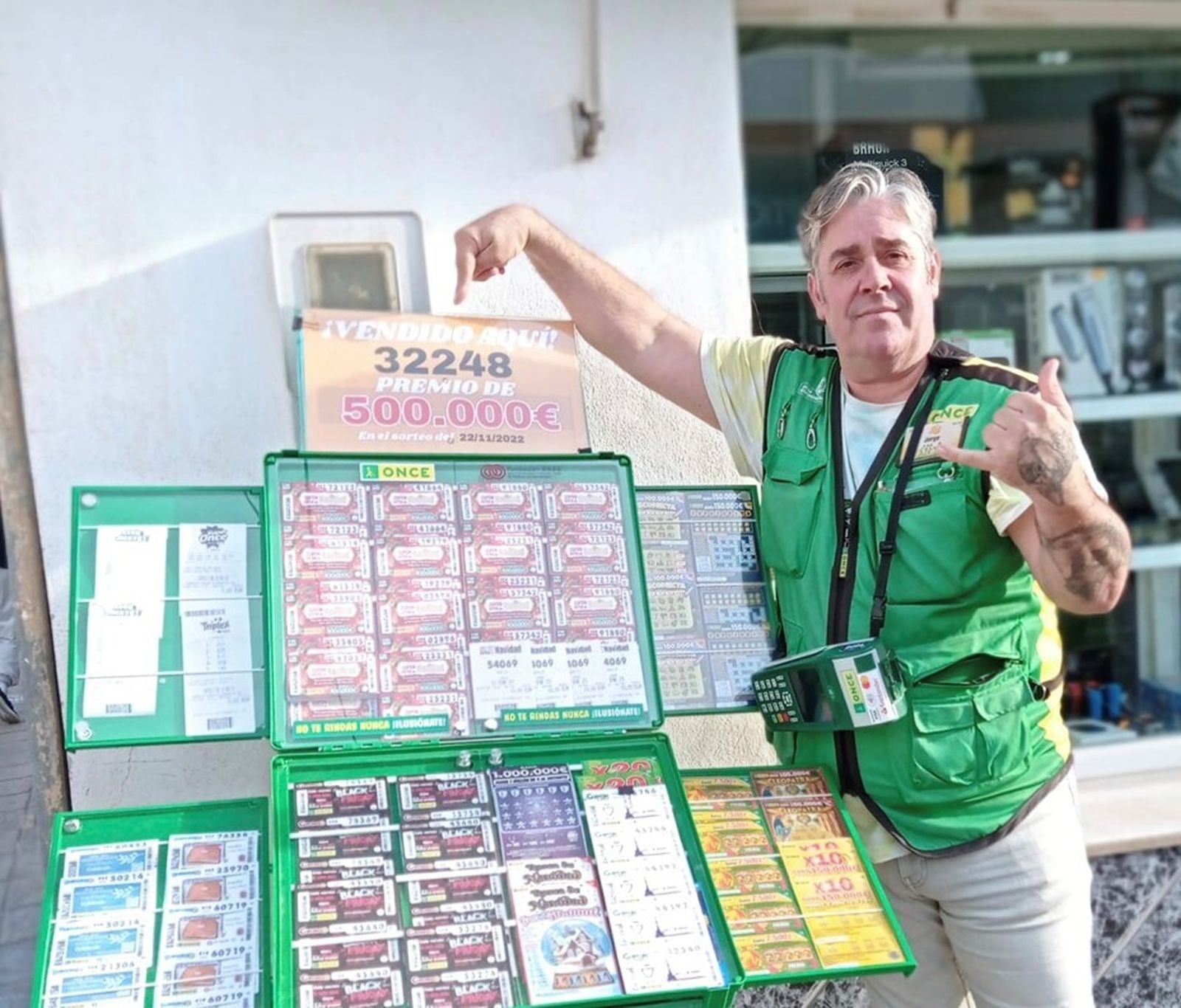 Jorge López Méndez, el vendedor de la ONCE que ha repartido 500.000 euros en Churriana.