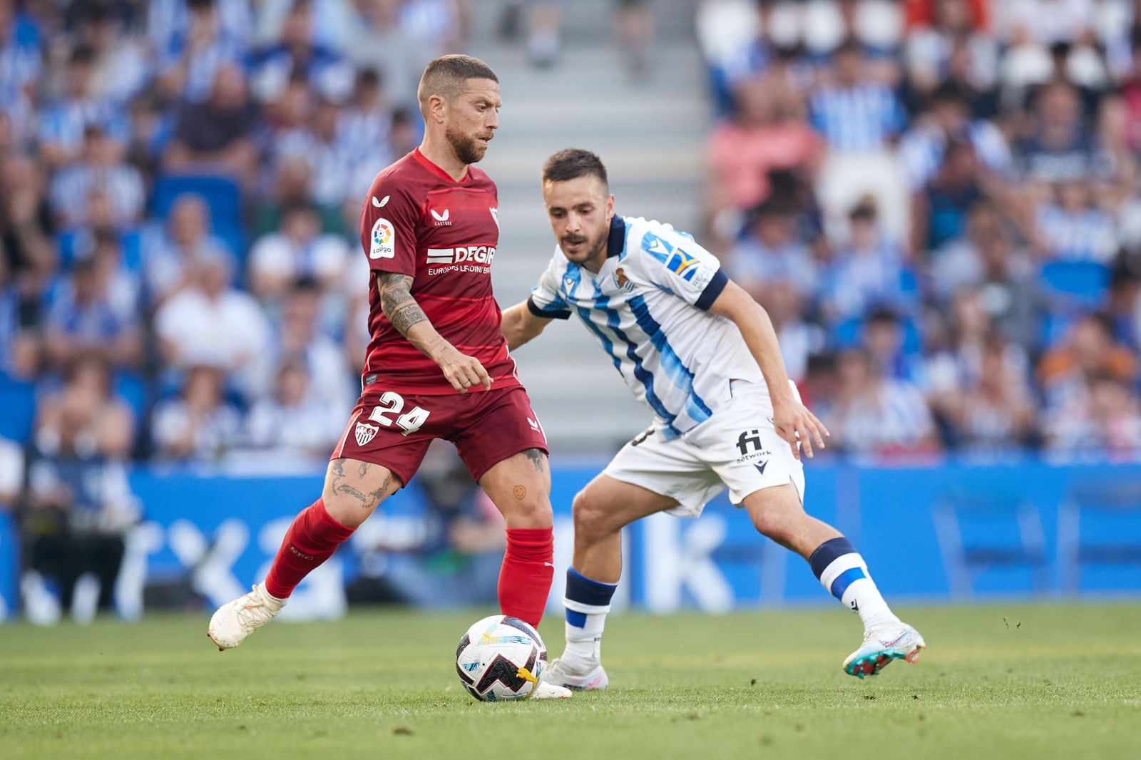 Papu Gómez, en su último partido con el Sevilla, en San Sebastián el 4 de junio pasado.