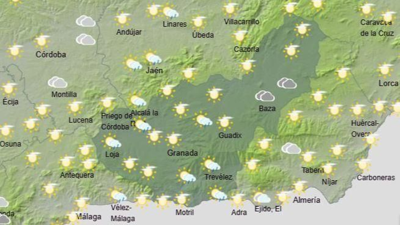 El Tiempo en Granada el 13 de noviembre de 2025