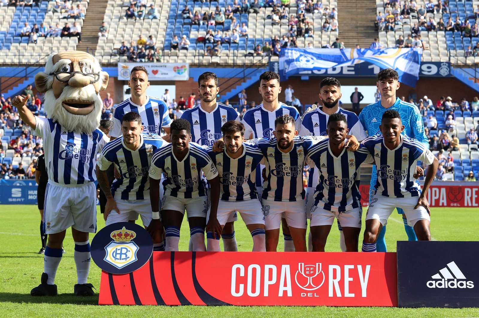 Once inicial del Recre en su partido de Copa del Rey frente al Burgos.
