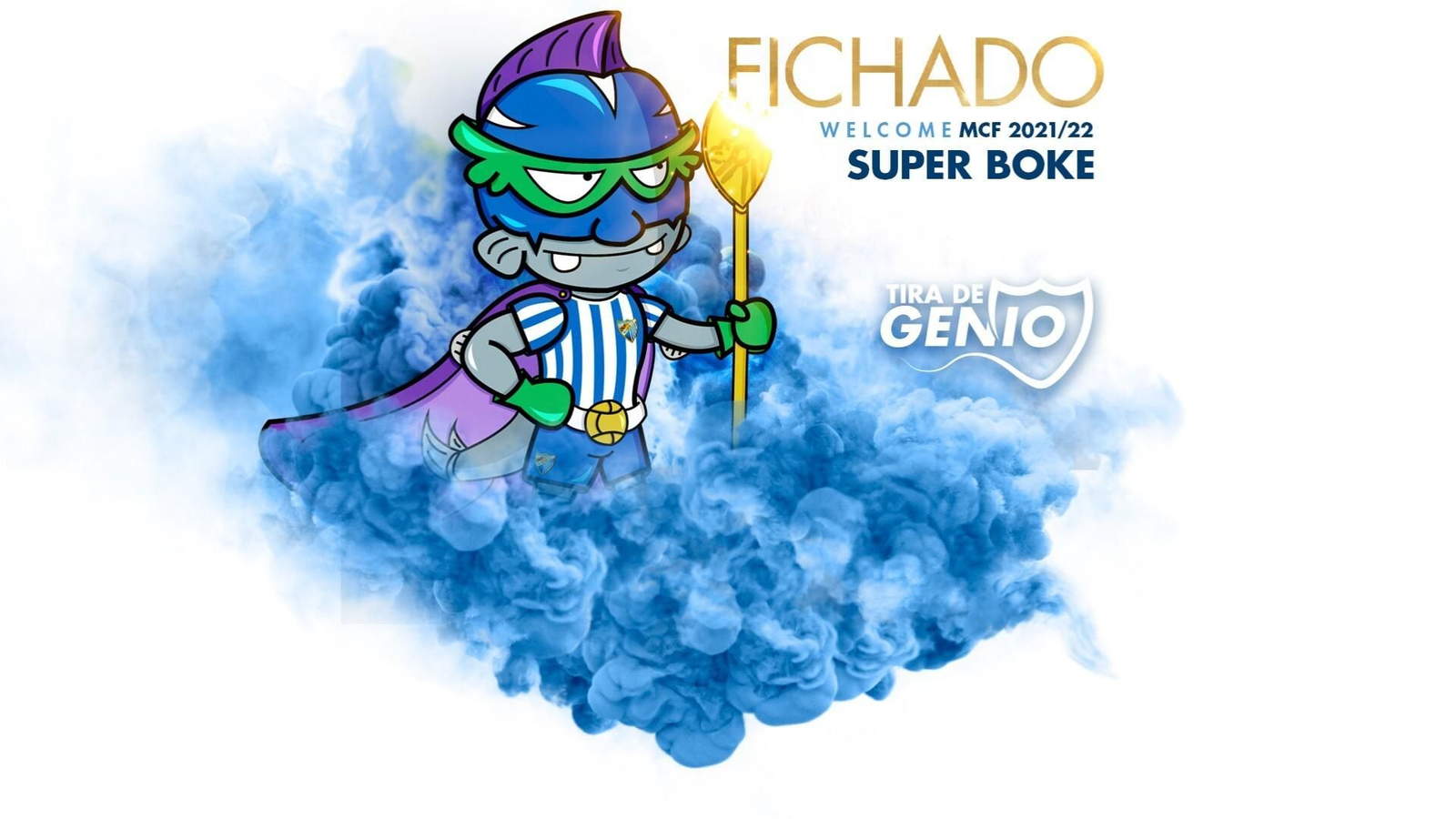 La nueva mascota del Málaga CF es Súper Boke