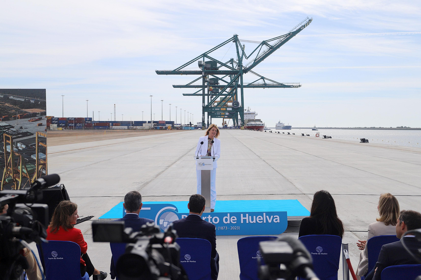 Imágenes de la inauguración de la ampliación norte del Muelle Sur del Puerto de Huelva
