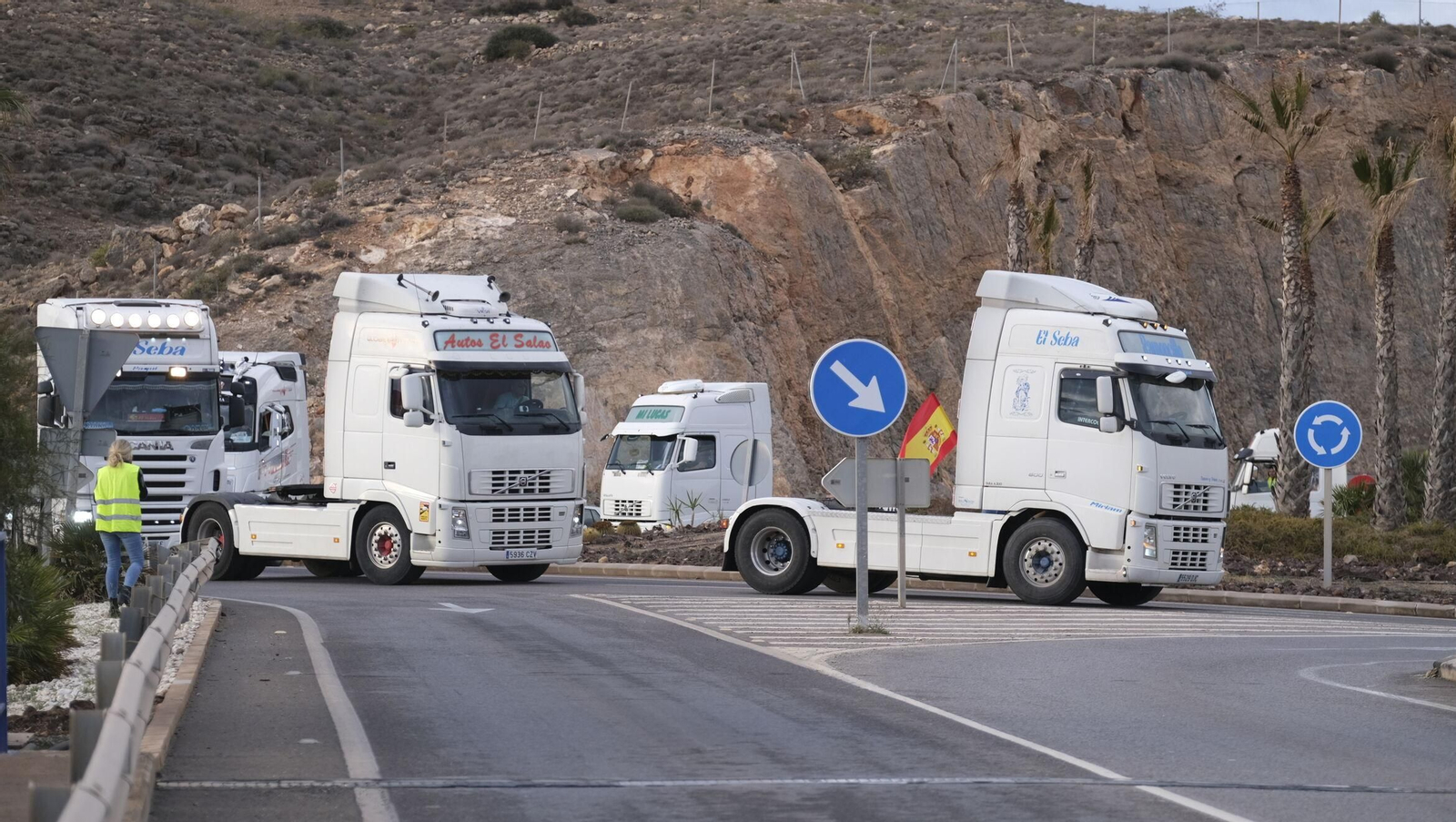 Marcha lenta protagonizada la pasada semana por miembros de la plataforma del transporte en Almería