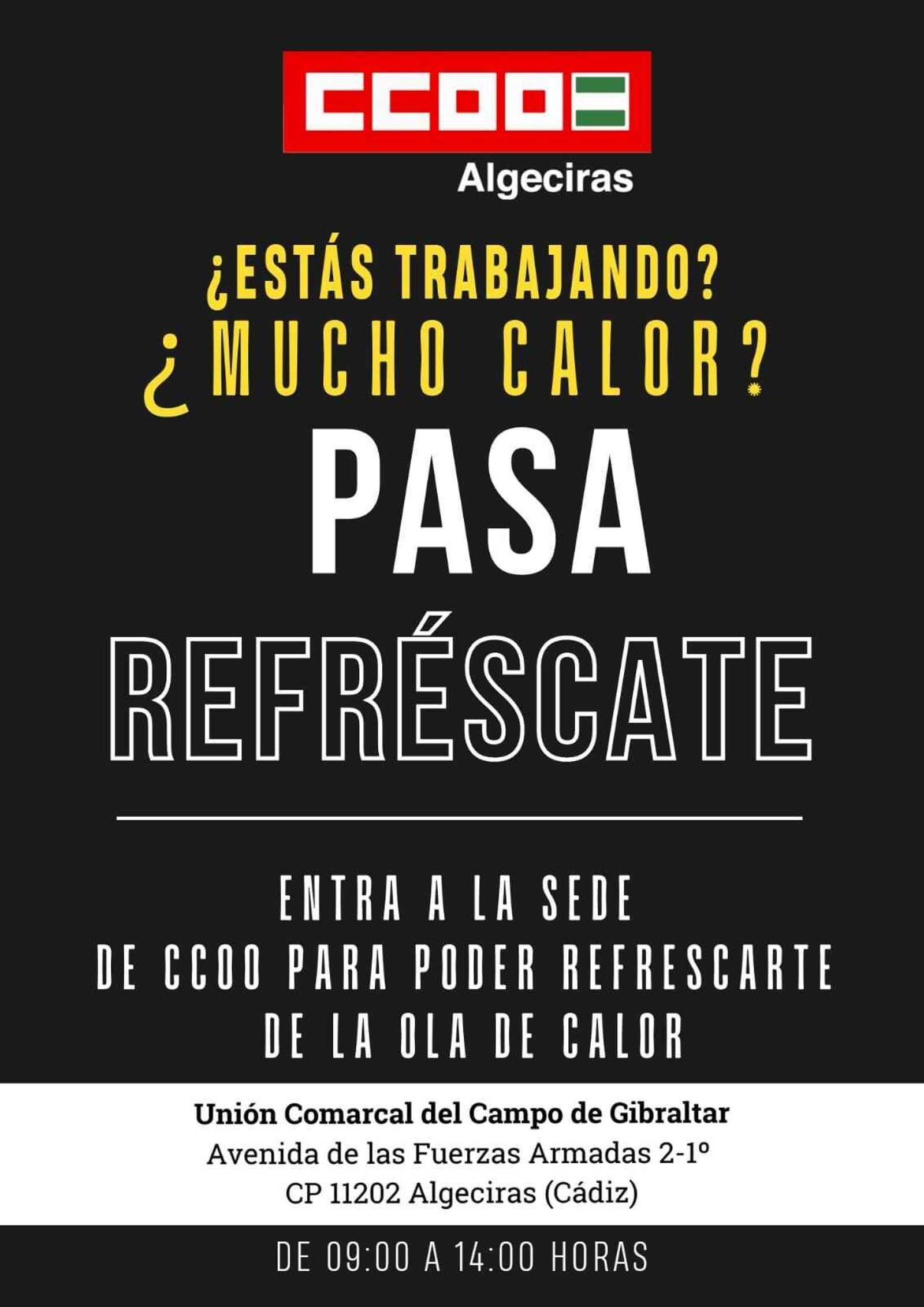 Campaña de CCOO contra el estrés térmico.