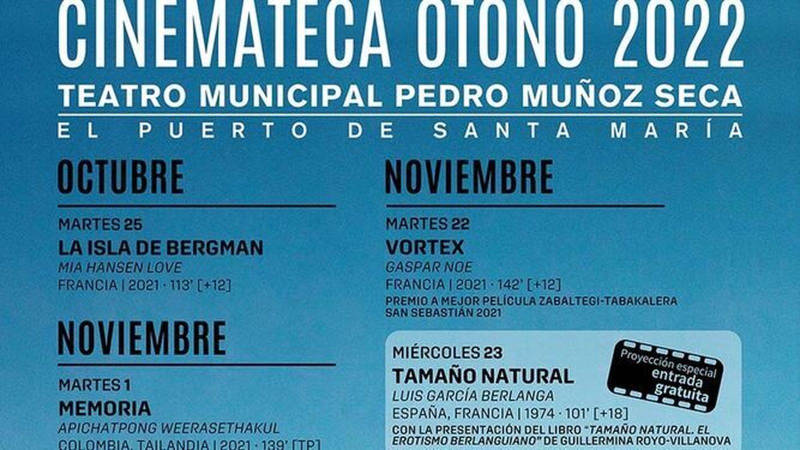 La cinemateca 2022 inicia su andadura de otoño.