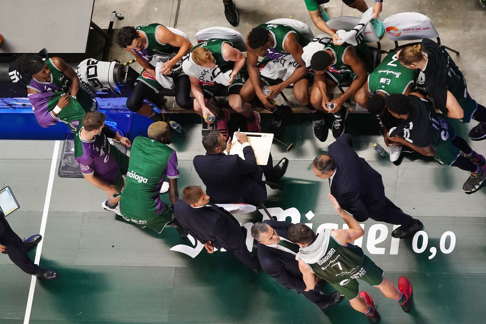 El Unicaja, durante un tiempo muerto