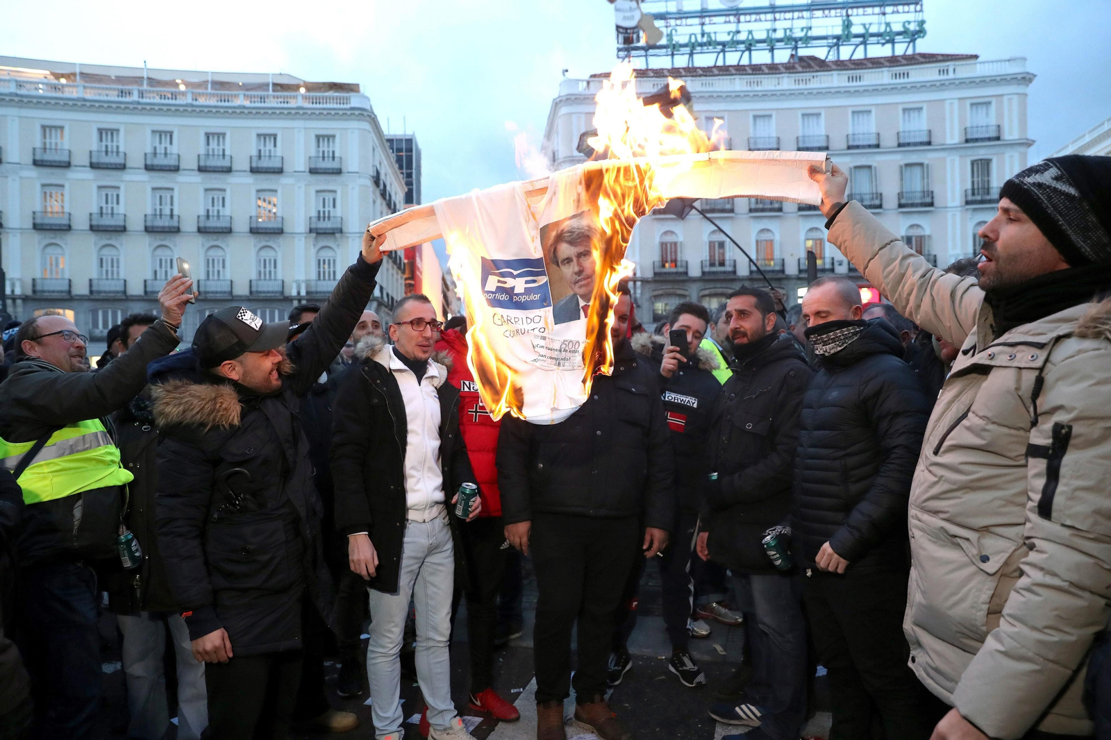 Protesta de taxistas de Madrid.