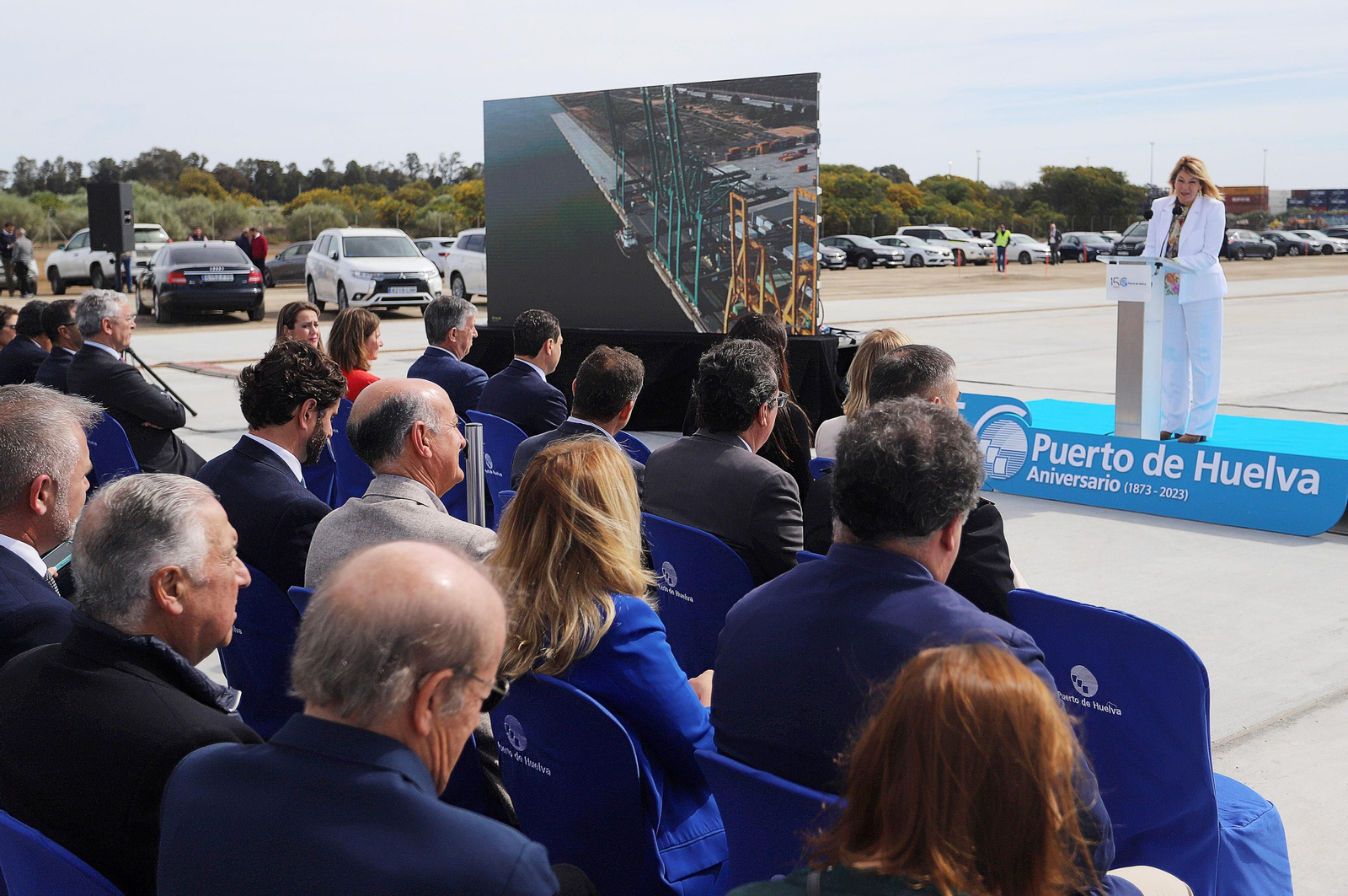 Imágenes de la inauguración de la ampliación norte del Muelle Sur del Puerto de Huelva
