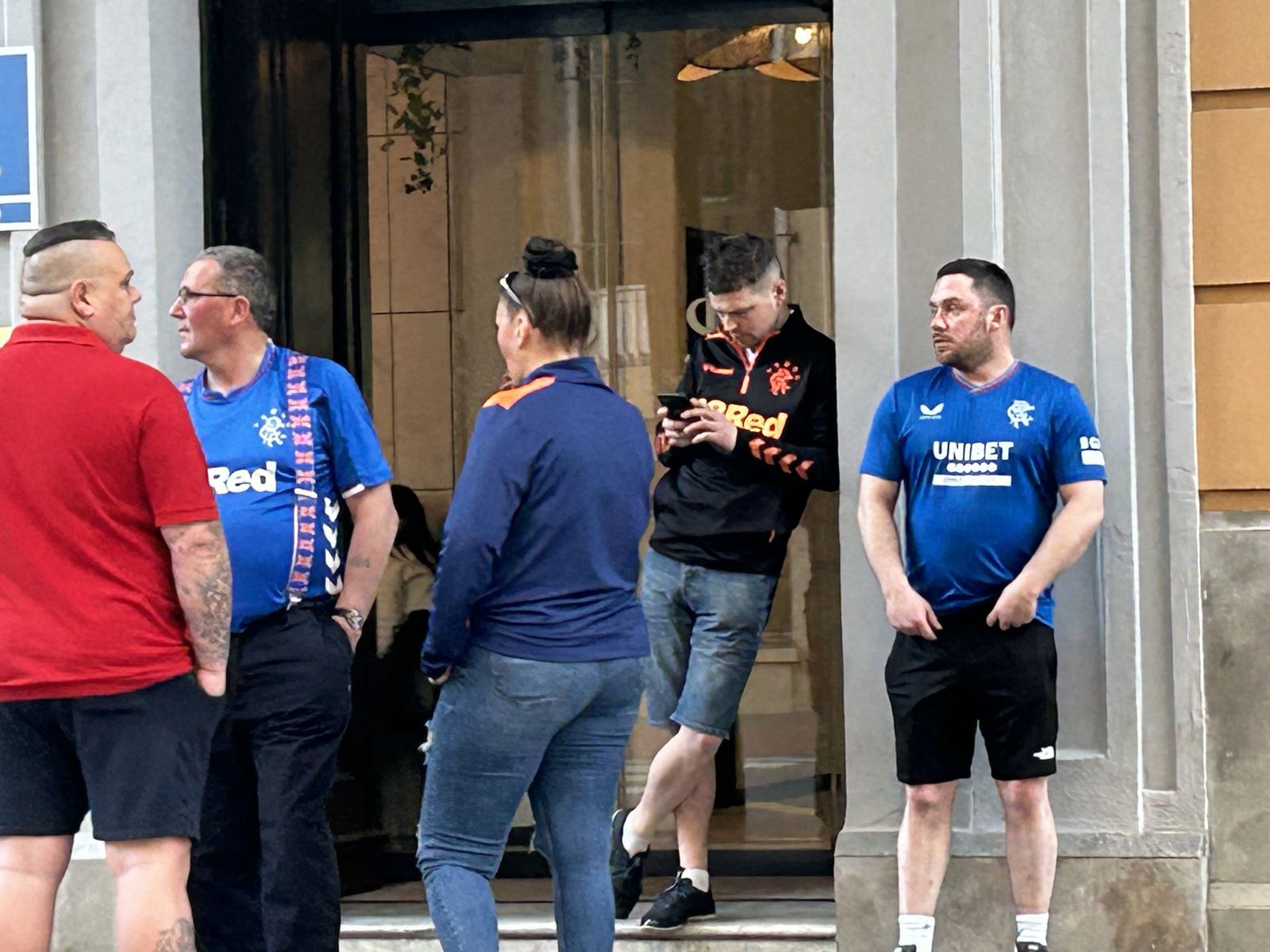Aficionados del Rangers en Málaga.