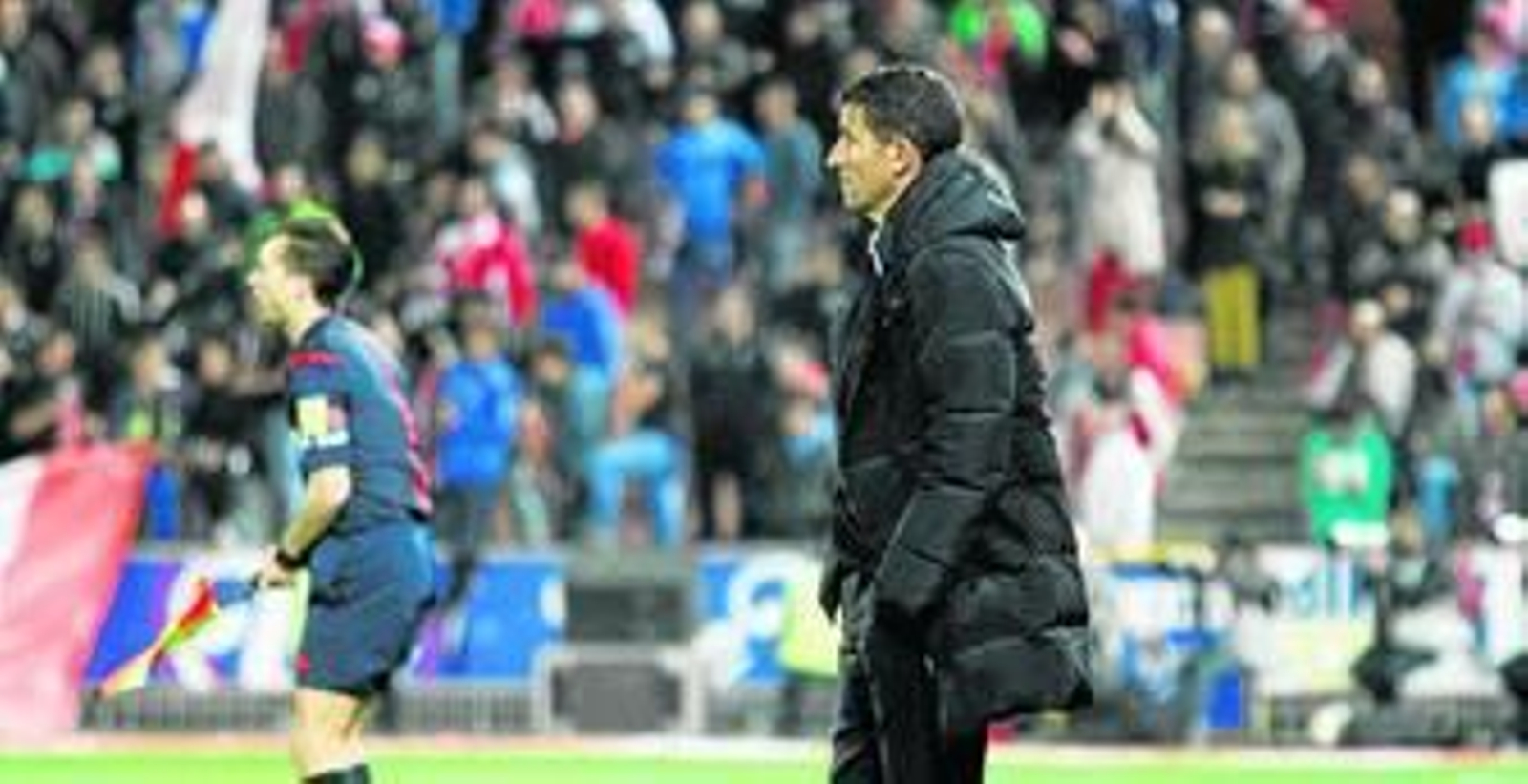 Javi Gracia, con gesto de resignación durante la segunda parte del encuentro.