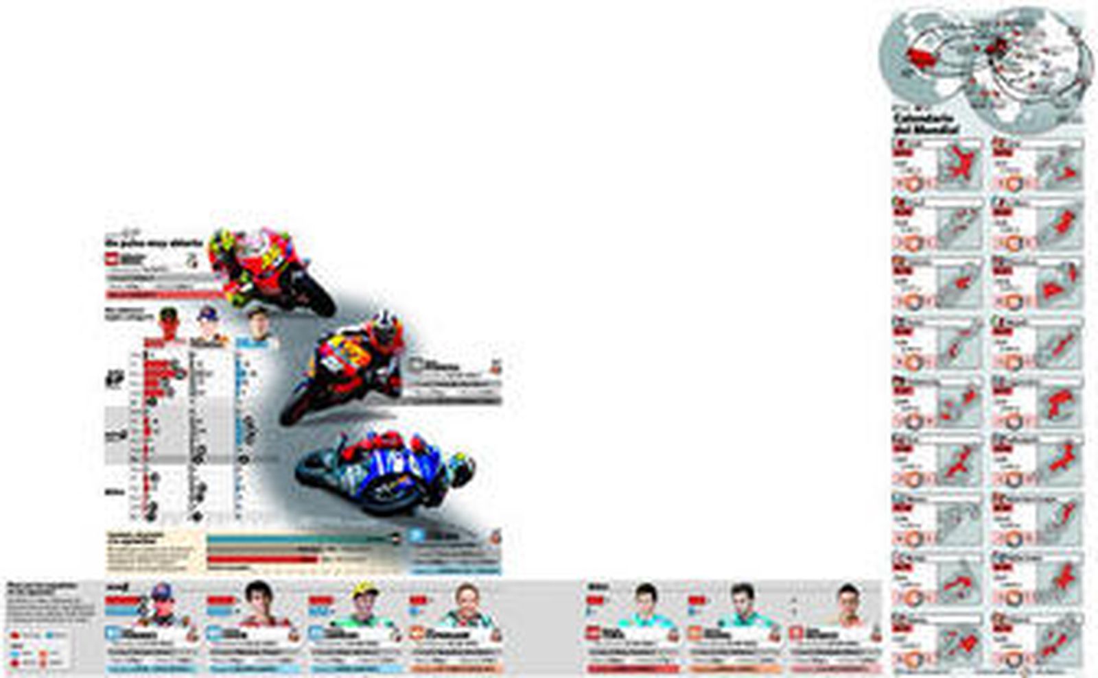 De izquierda a derecha, Pedrosa, Lorenzo -ajustándose un pañuelo-, Spies y Rossi.