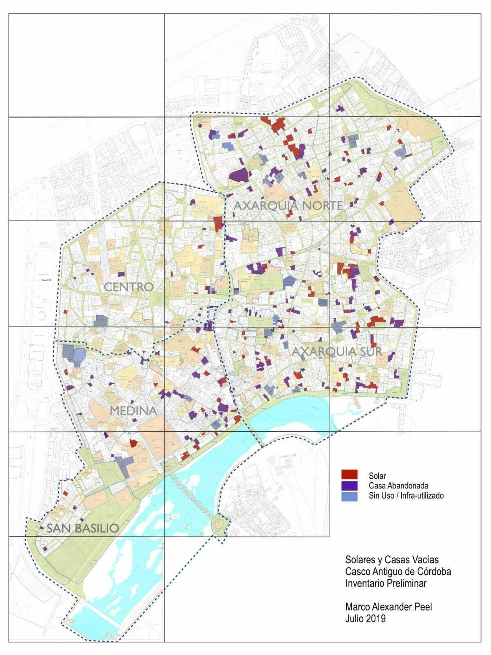 Mapa que detalla las zonas abandonadas.
