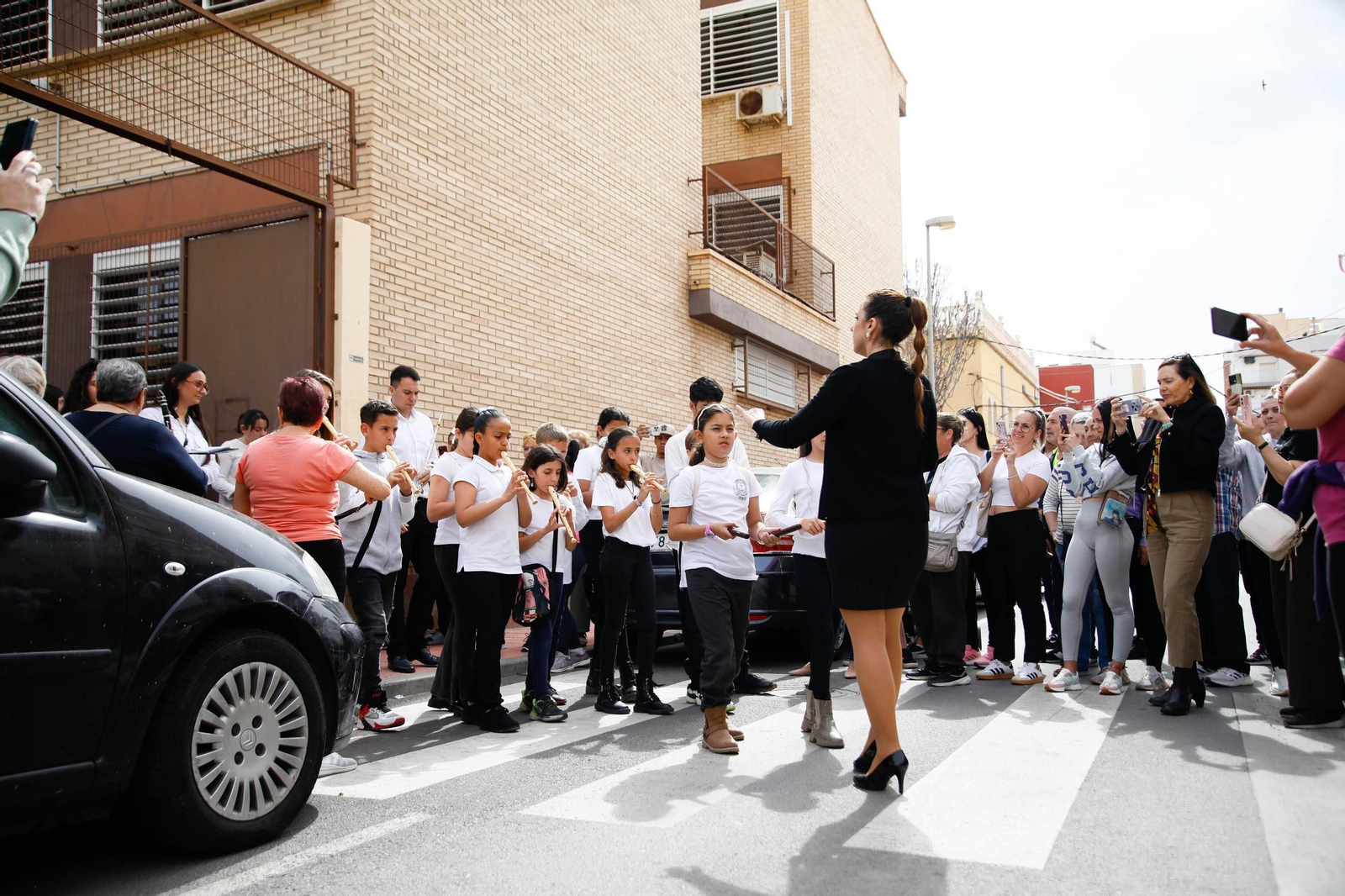 Las imágenes del CEIP San Fernando de El Zapillo de la ciudad de Almería en procesión en el viernes de dolores