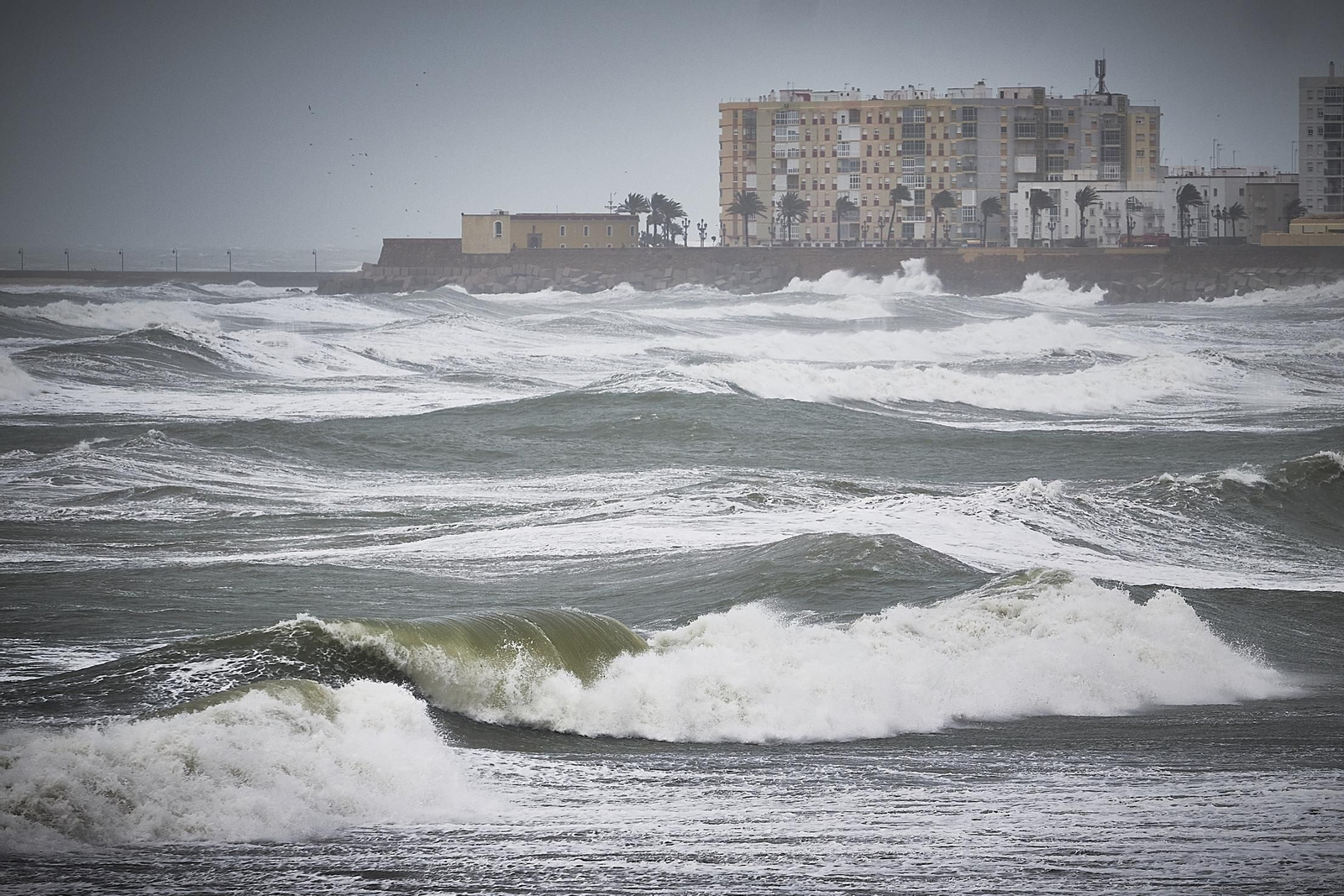 Efectos del temporal en Cádiz