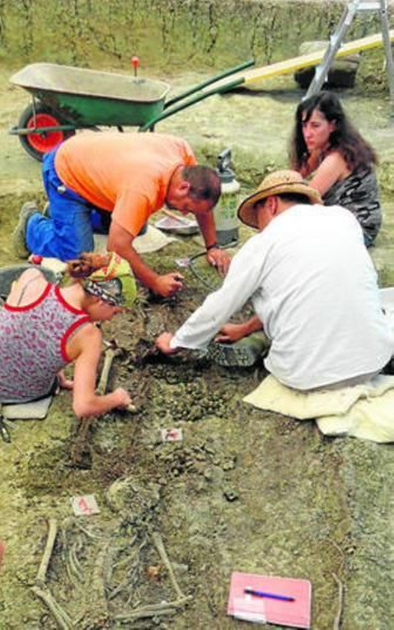 Técnicos realizando una exhumación en la finca del Marrufo.