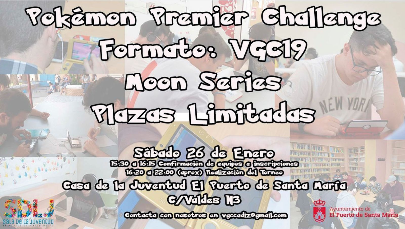 Cartel anunciador del II Torneo Pokémon Premier Challenge en formato VGC19 Moon Series de combates dobles.