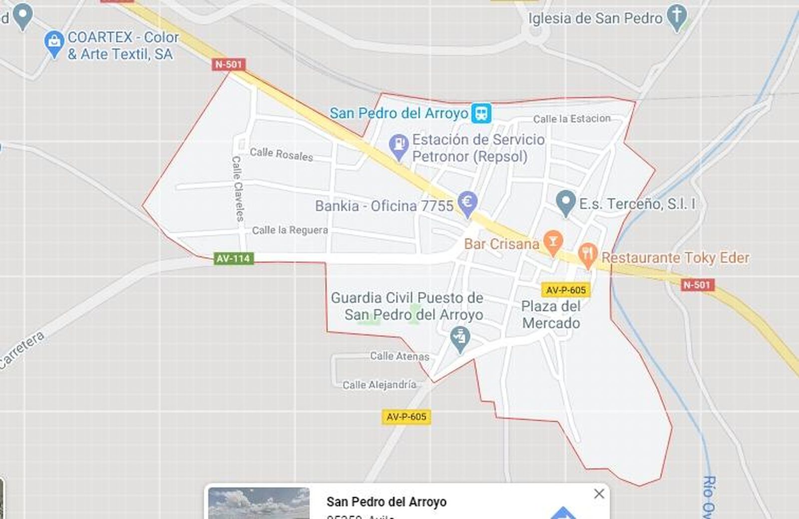 Mapa de San Pedro del Arroyo
