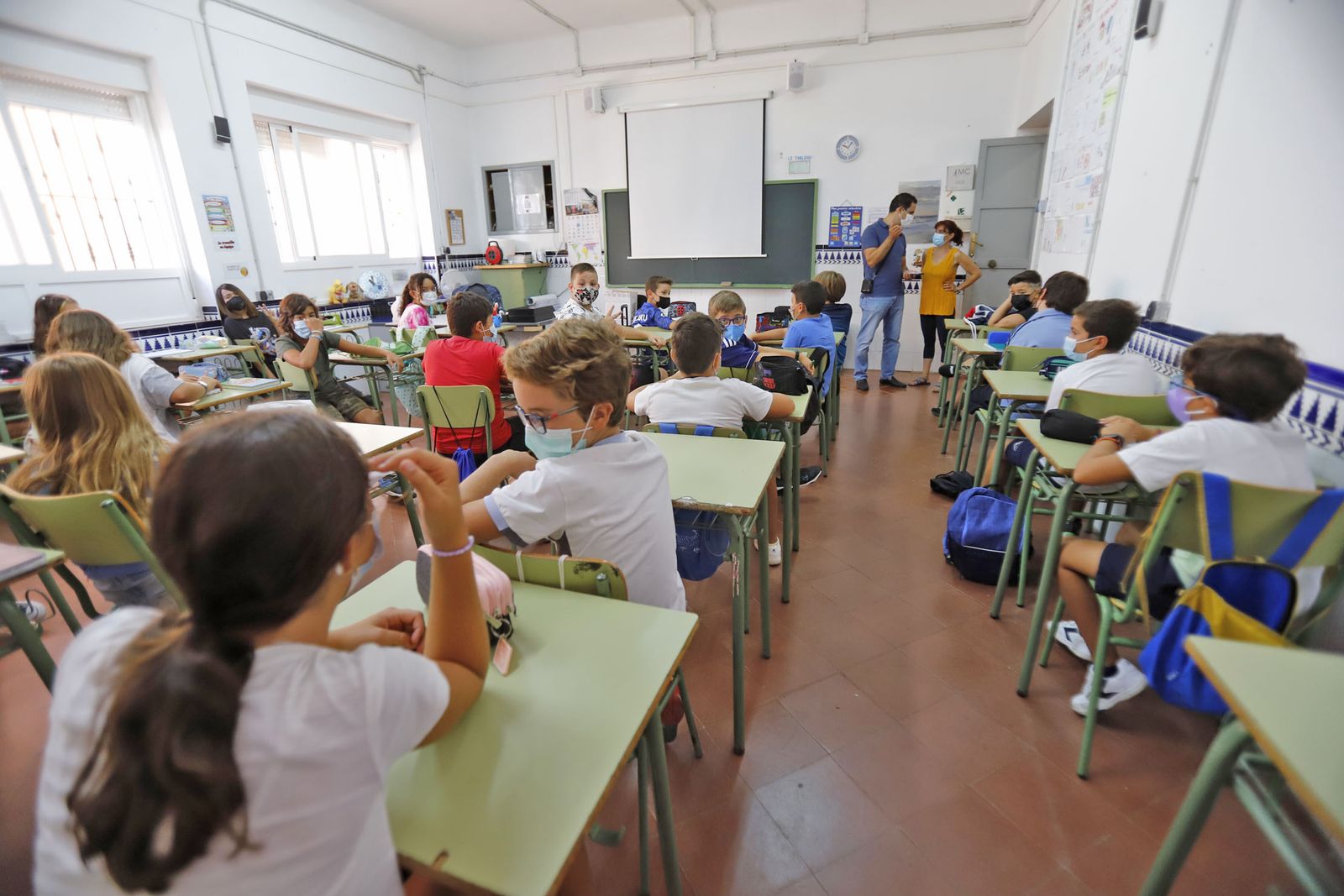 Imágenes de la vuelta al cole en las aulas de Huelva