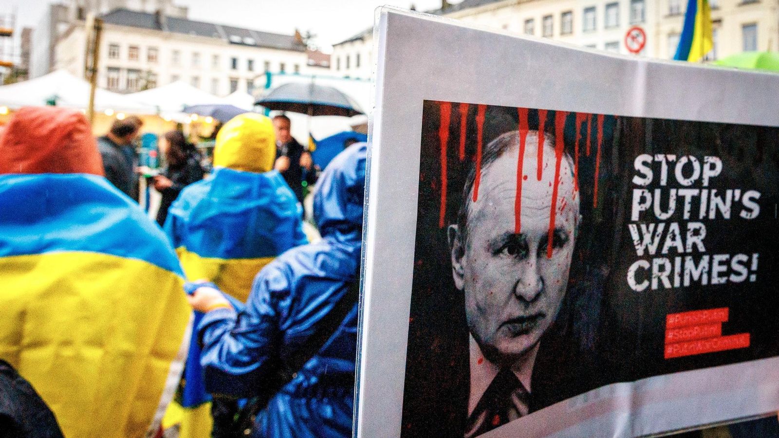 Una protesta contra Putin en Bruselas. Una protesta contra Putin en Bruselas.