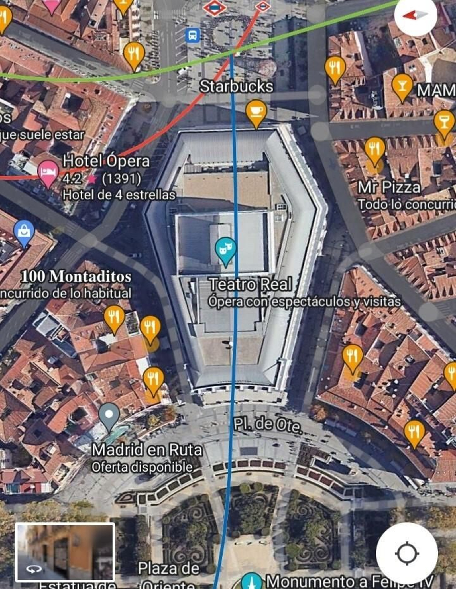 El Teatro Real en una consulta en Google Maps
