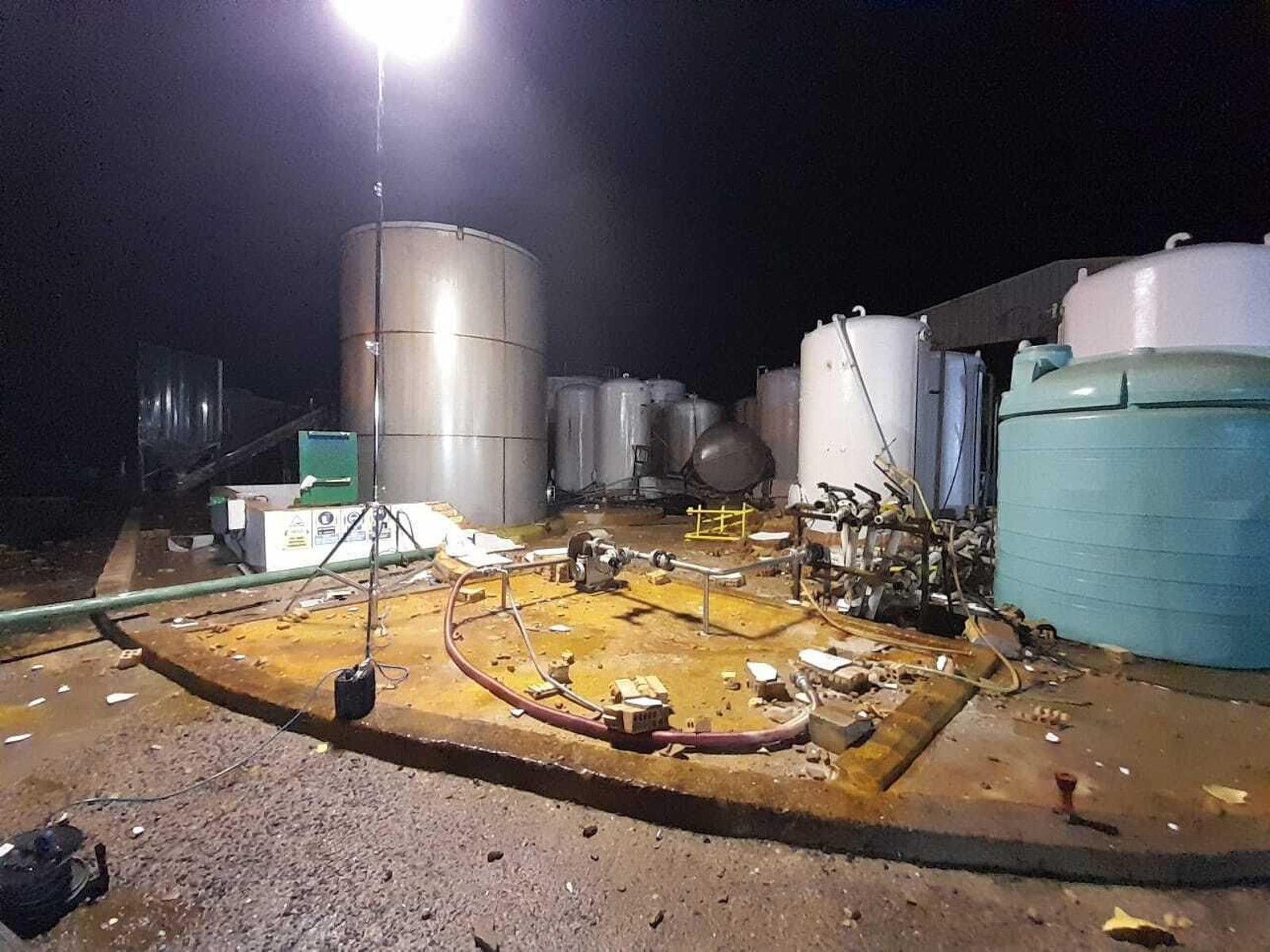 El lugar exacto donde se produjo la explosión.