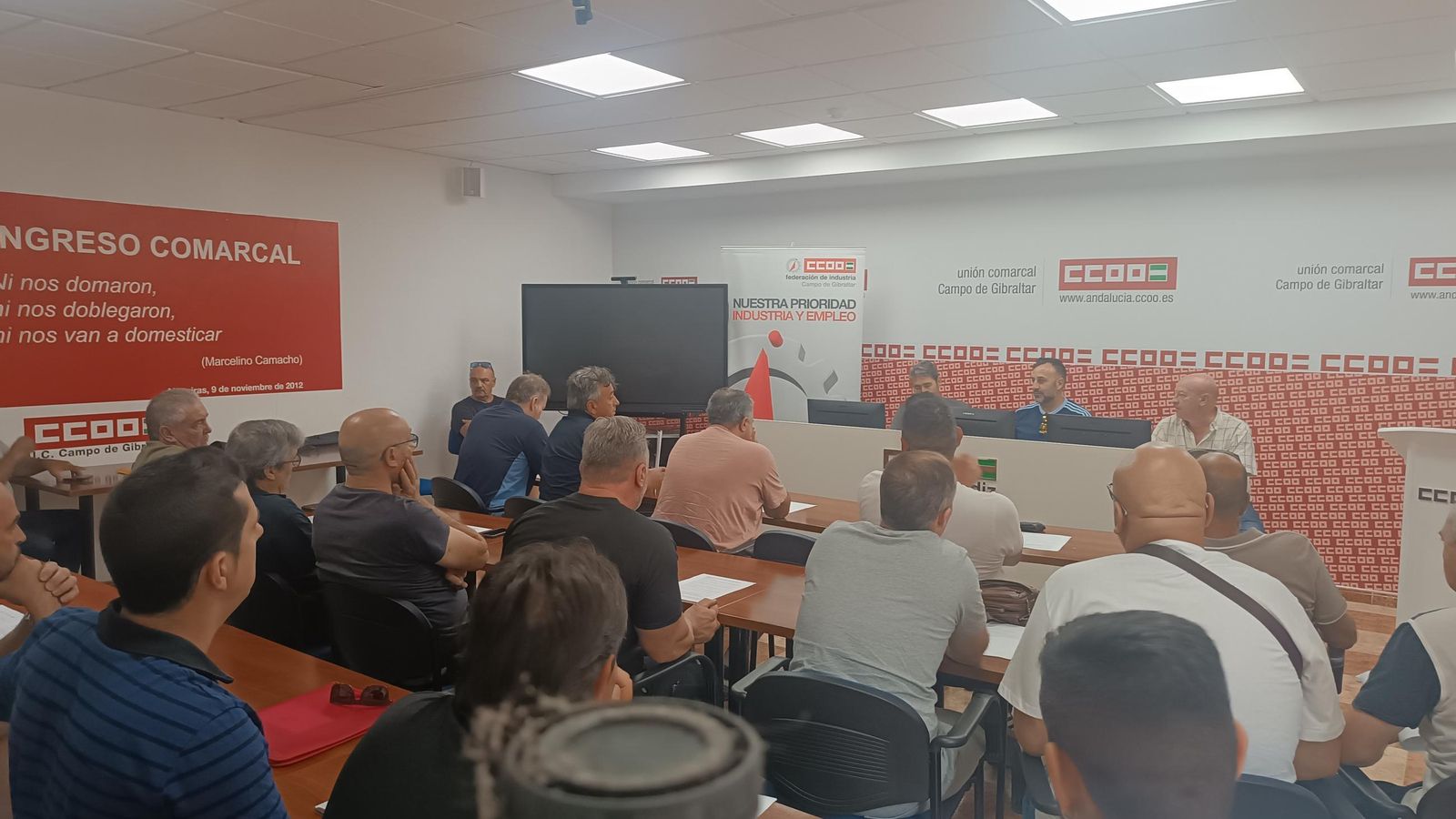 La asamblea del metal de CCOO en el Campo de Gibraltar, este viernes. La asamblea del metal de CCOO en el Campo de Gibraltar, este viernes.