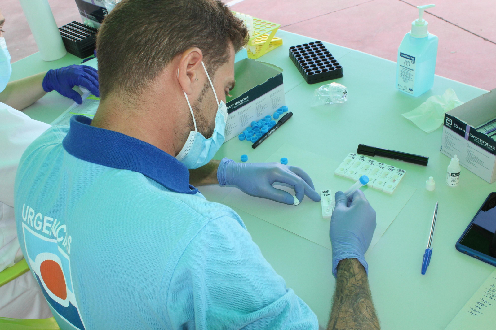 Realización de test de antígenos en Turre.