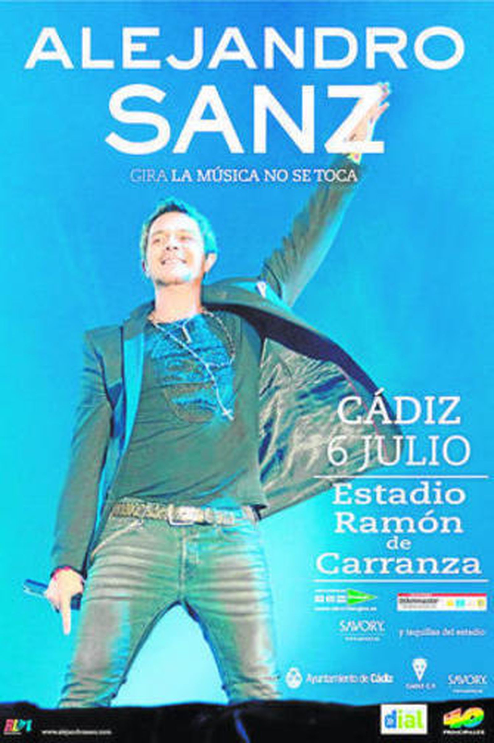 Cartel del concierto de Alejandro Sanz en Cádiz.