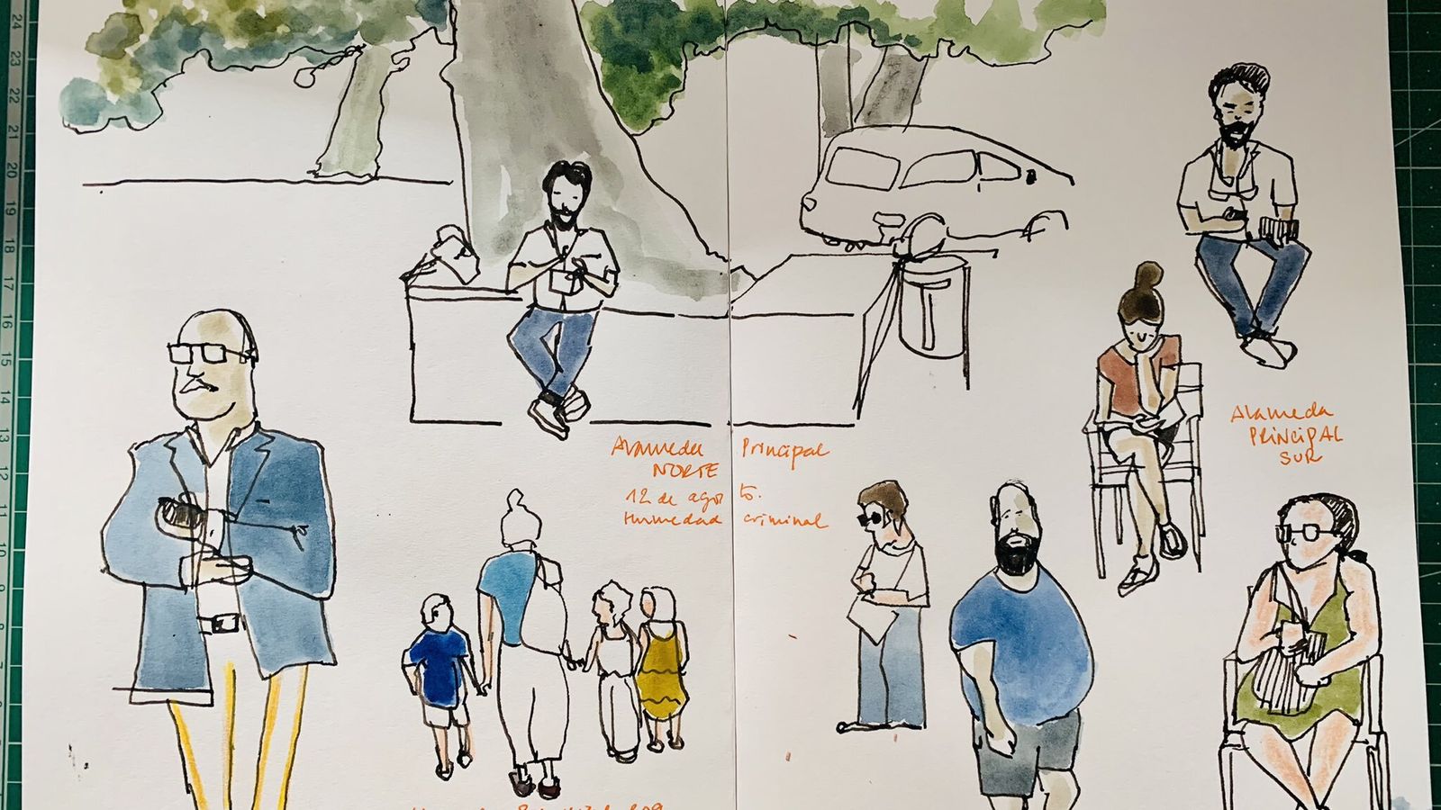 Algunas de las ilustraciones que dibuja Diego Ríos.