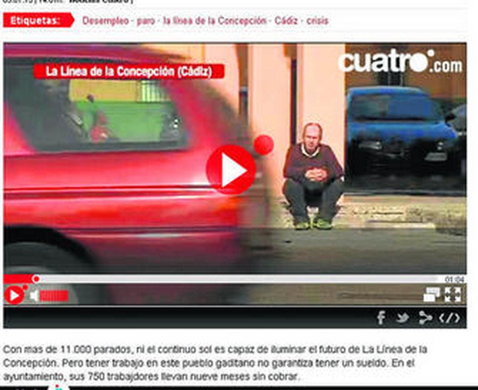 Una reproducción del reportaje emitido en Cuatro.