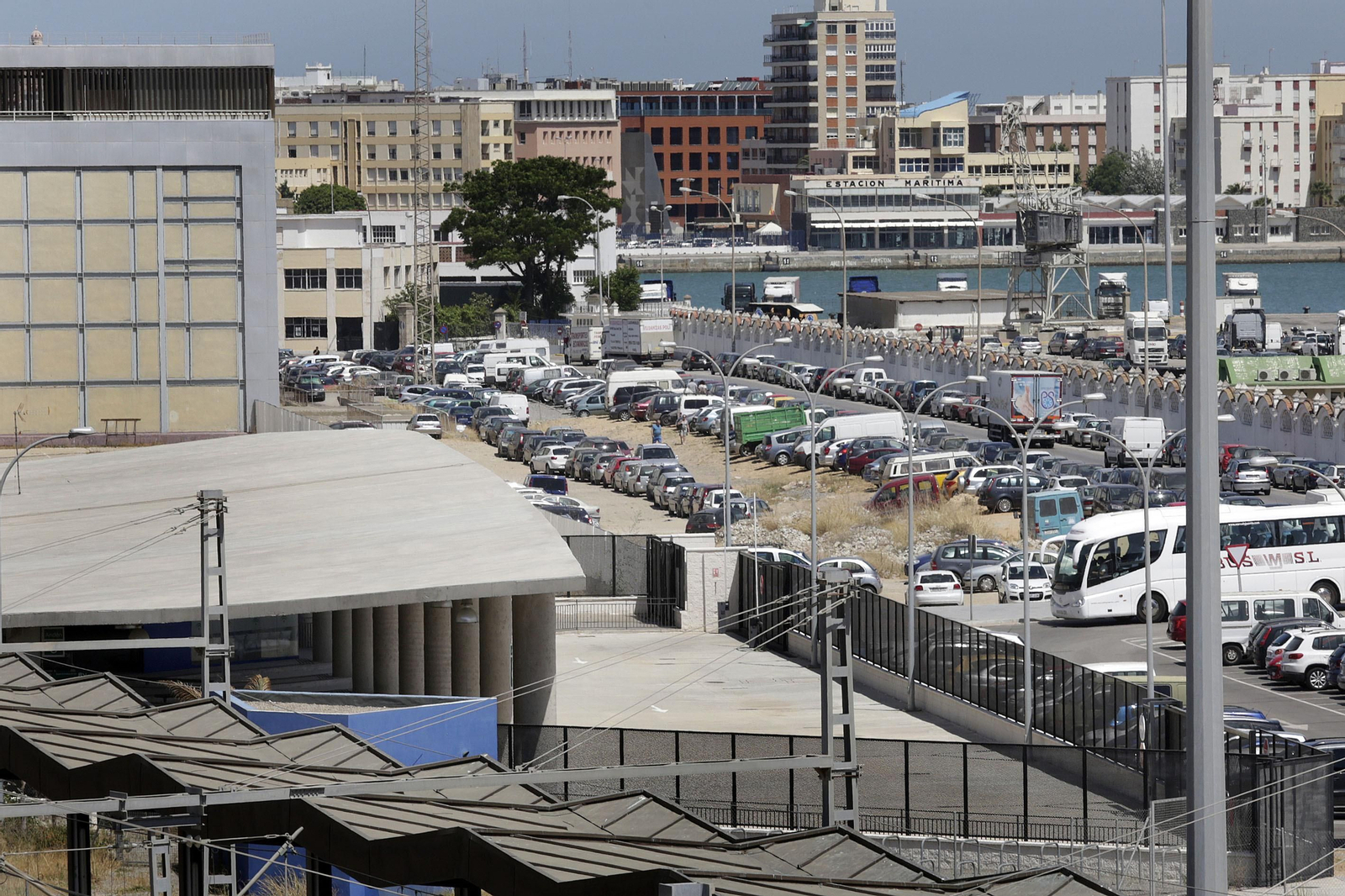 Vista aérea del estado actual de la nueva estación de autobuses.