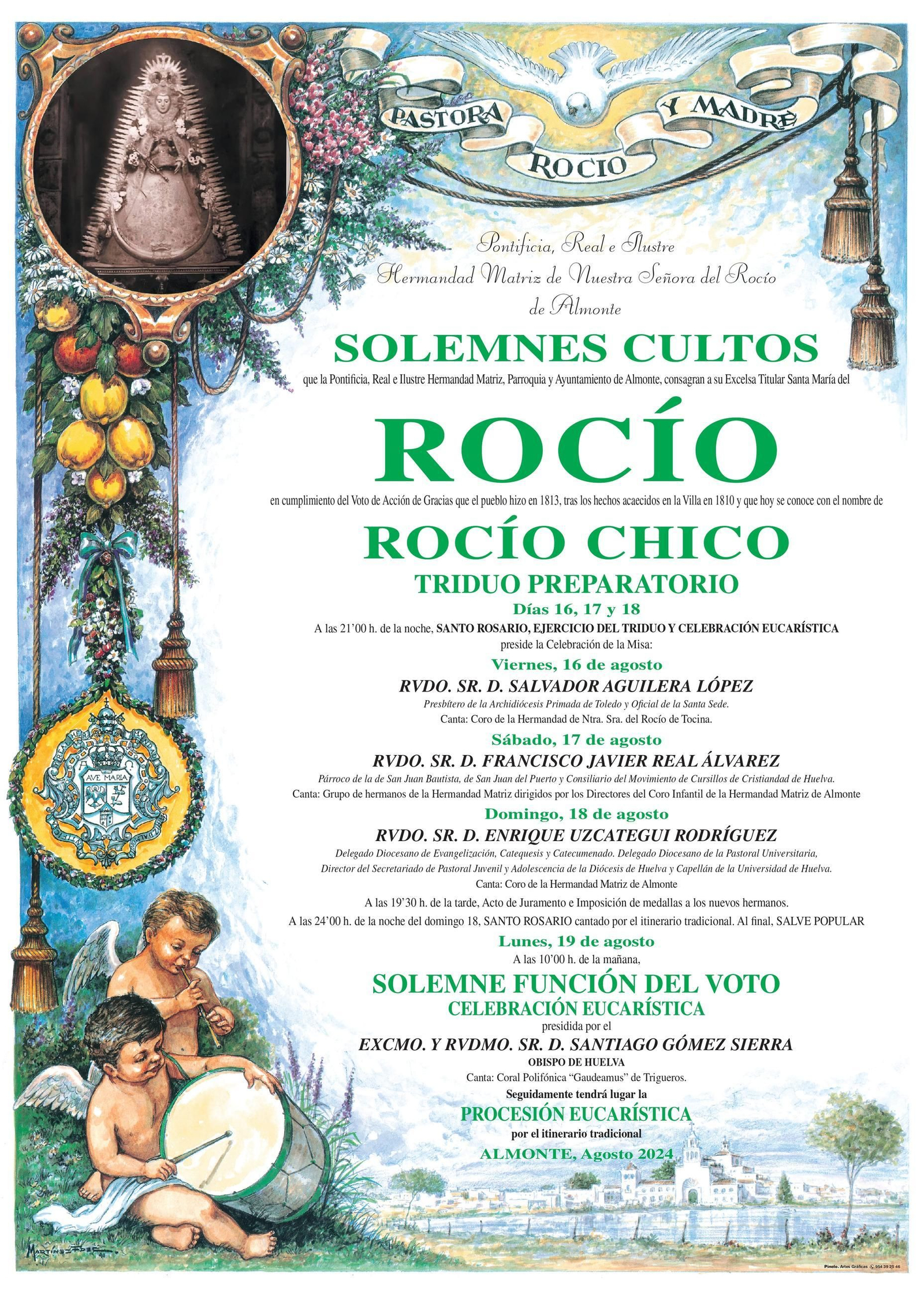 Cultos organizados por la Hermandad Matriz de Amonte con motivo del Rocío Chico.