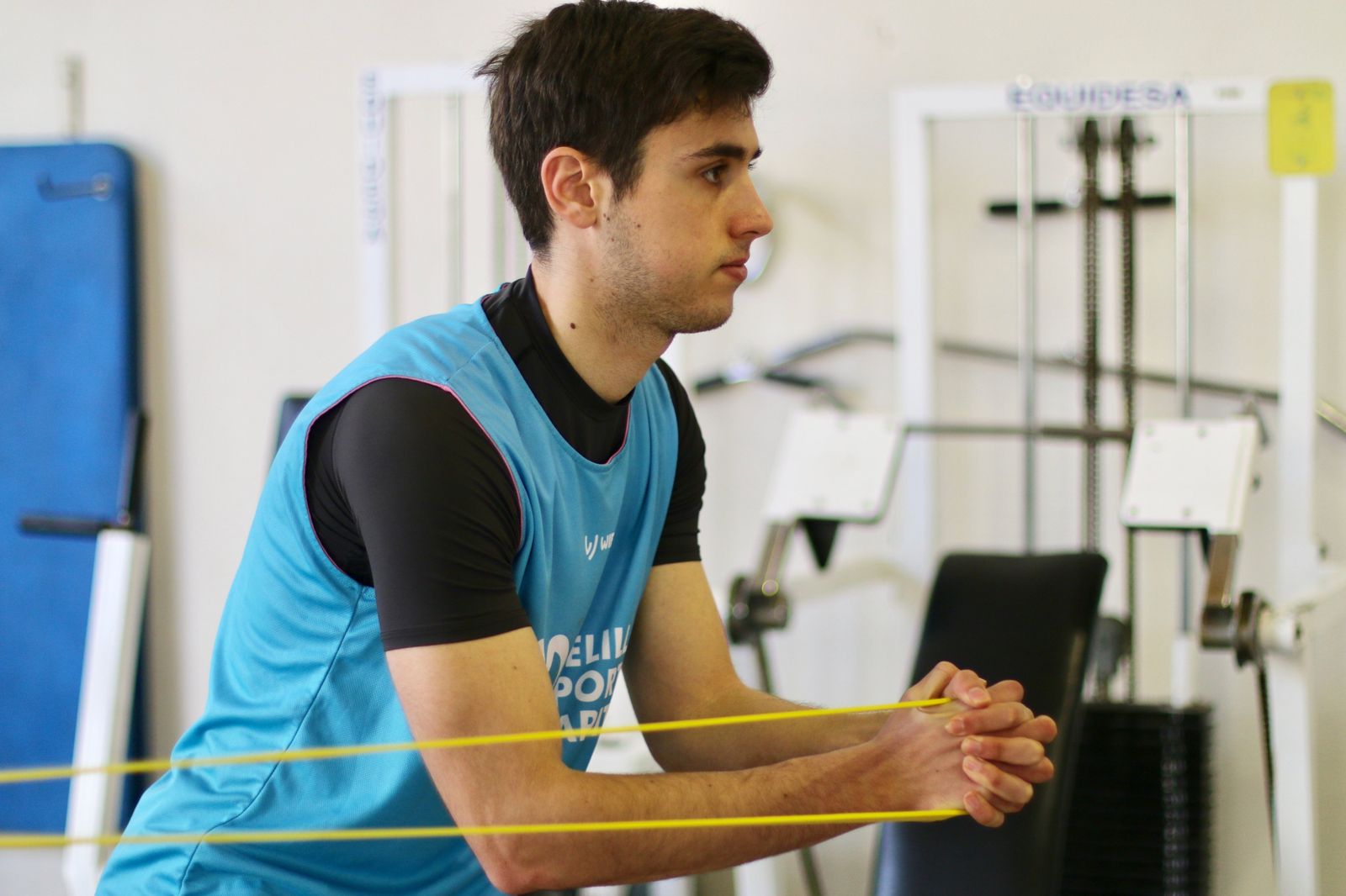 Pablo Sánchez, trabajando con el Melilla.