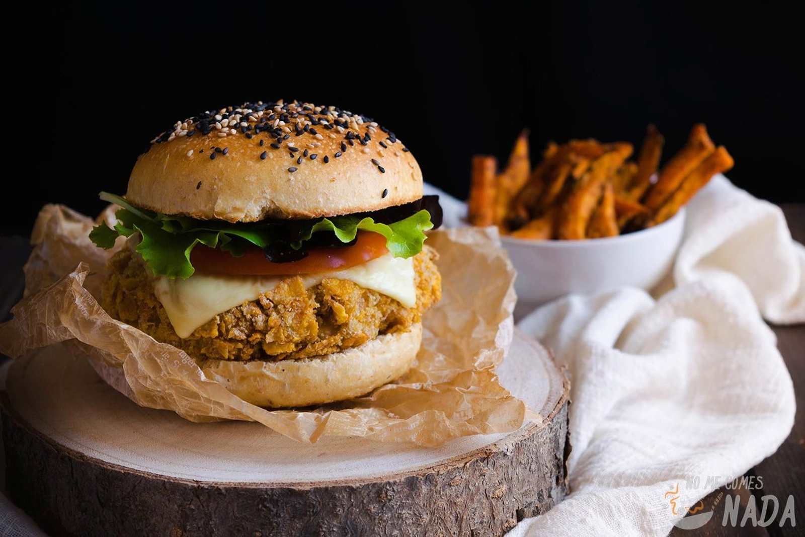 Receta de hamburguesas crujientes de pollo (crispy chicken burger)