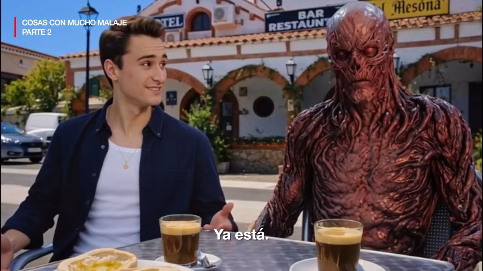 Sergio Macías y Vecna se toman un "cafelito" en el Mesón Despeñaperros para saldar sus diferencias.