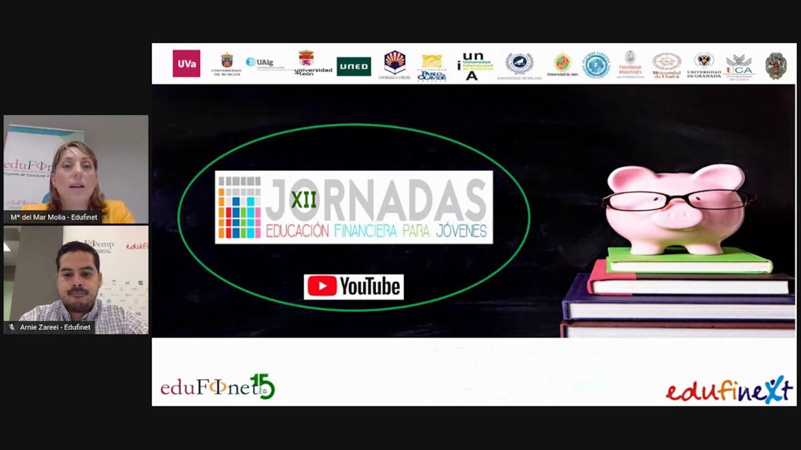 Un momento de las XII Jornadas para Jóvenes Edufinet 1, celebradas online.