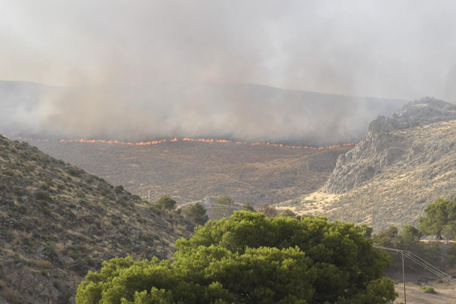 INFOCA lucha contra las llamas con todos sus medios por cielo y tierra: las imágenes